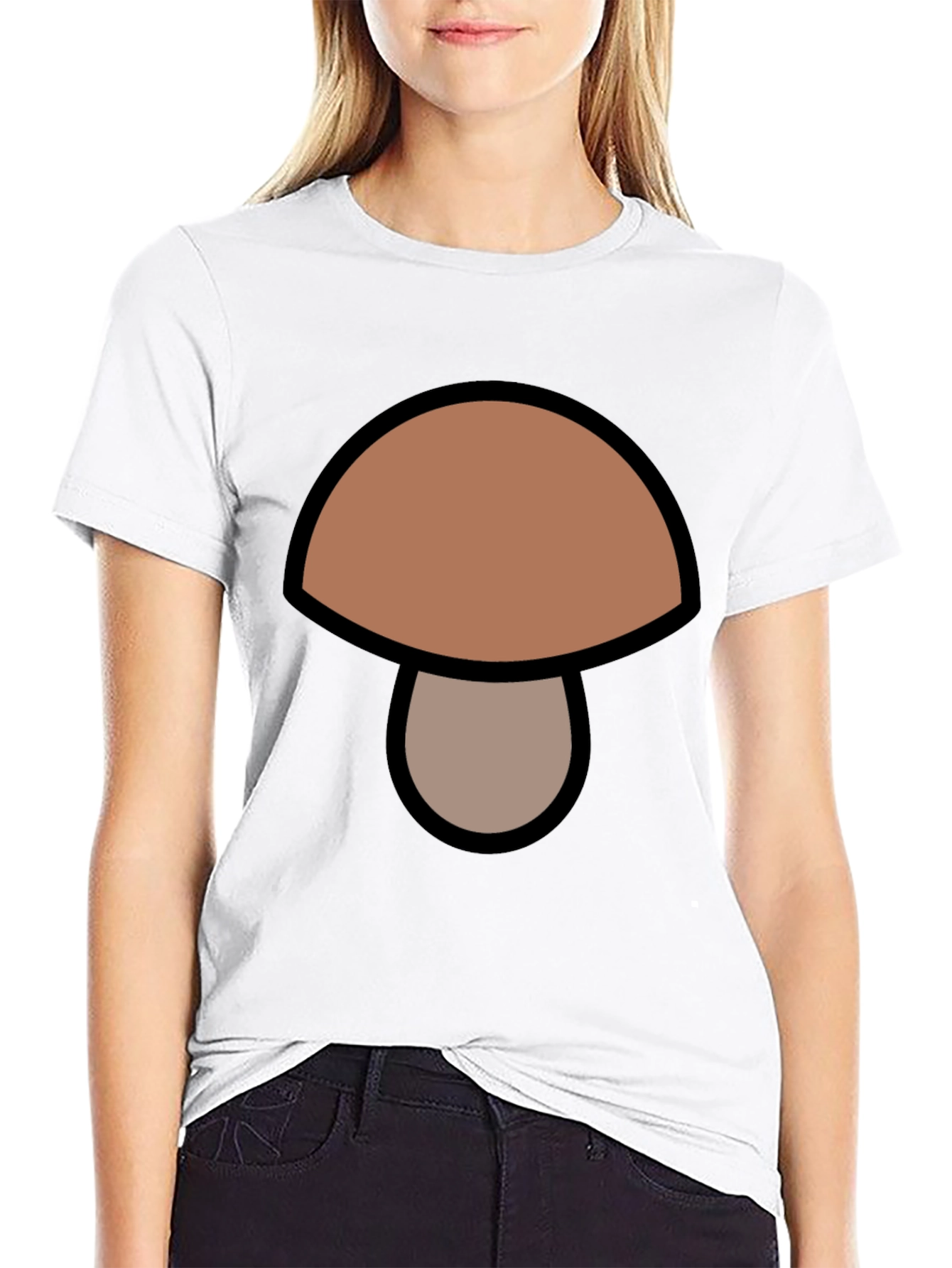 Black Mushroom Graphic Tee -  Unisex Crew Neck T-Shirt view 9
