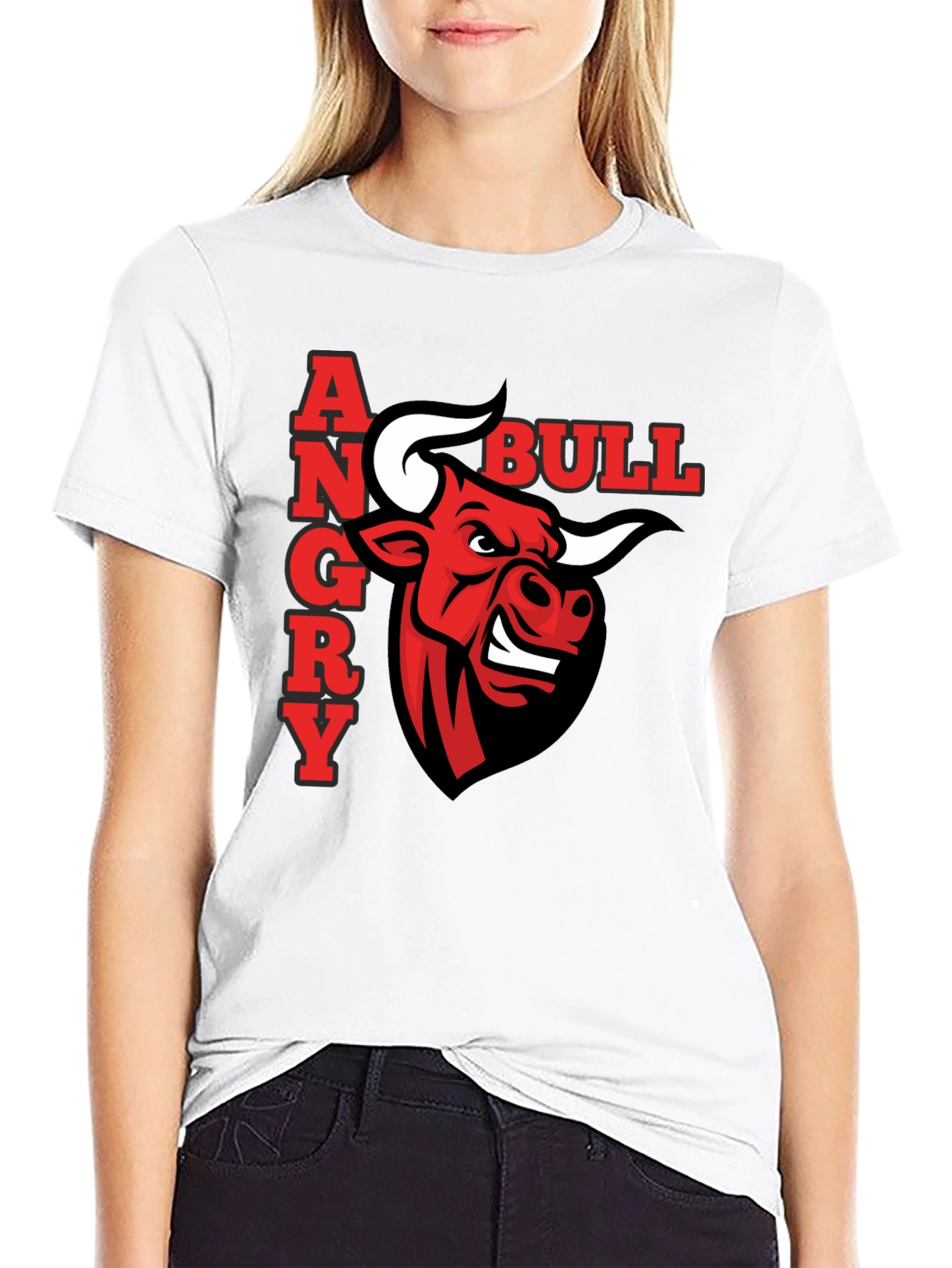 Black Angry Bull Graphic T-Shirt - Black Casual Tee view 9