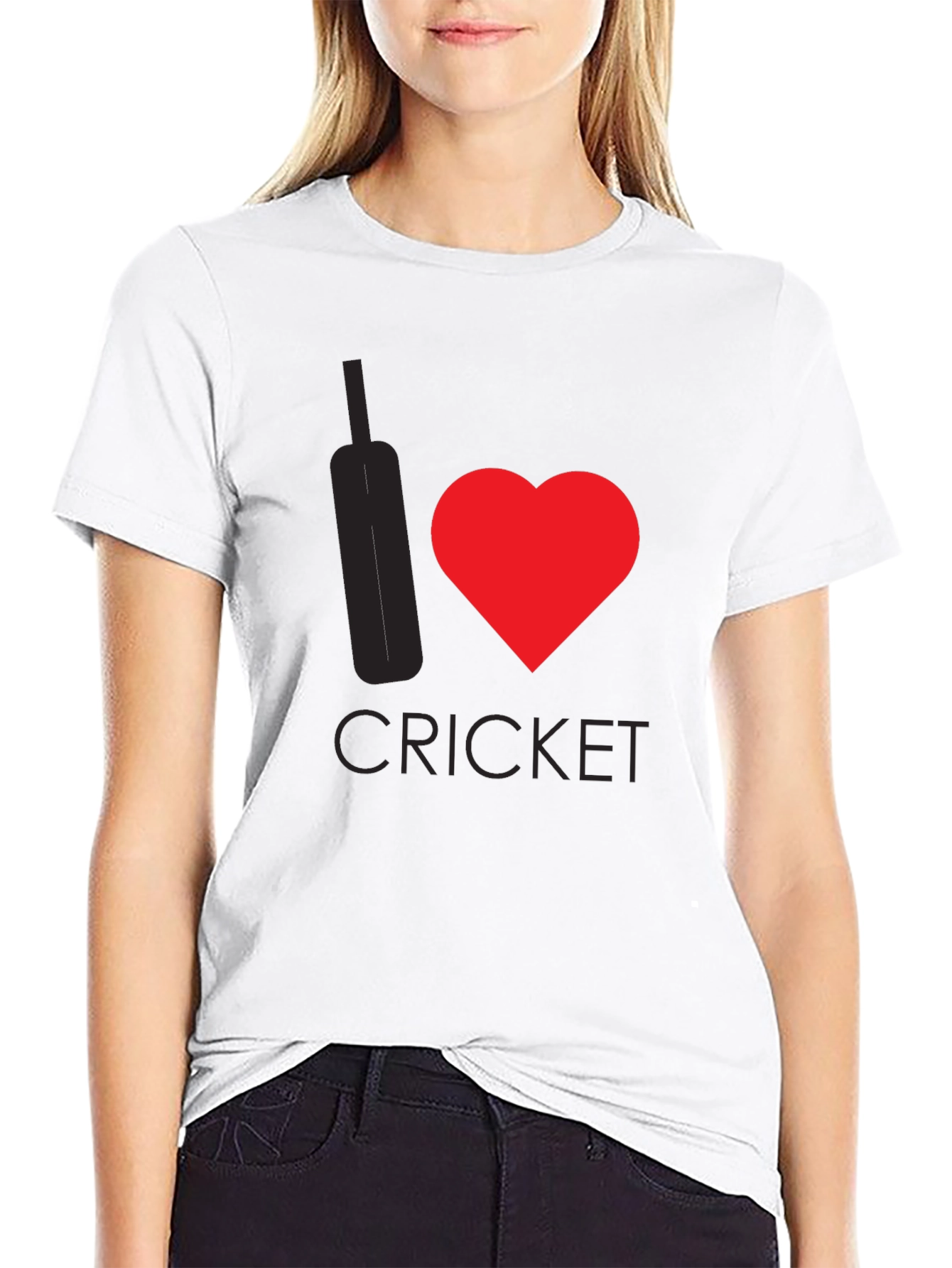 Black I Heart Cricket Black T-Shirt view 9