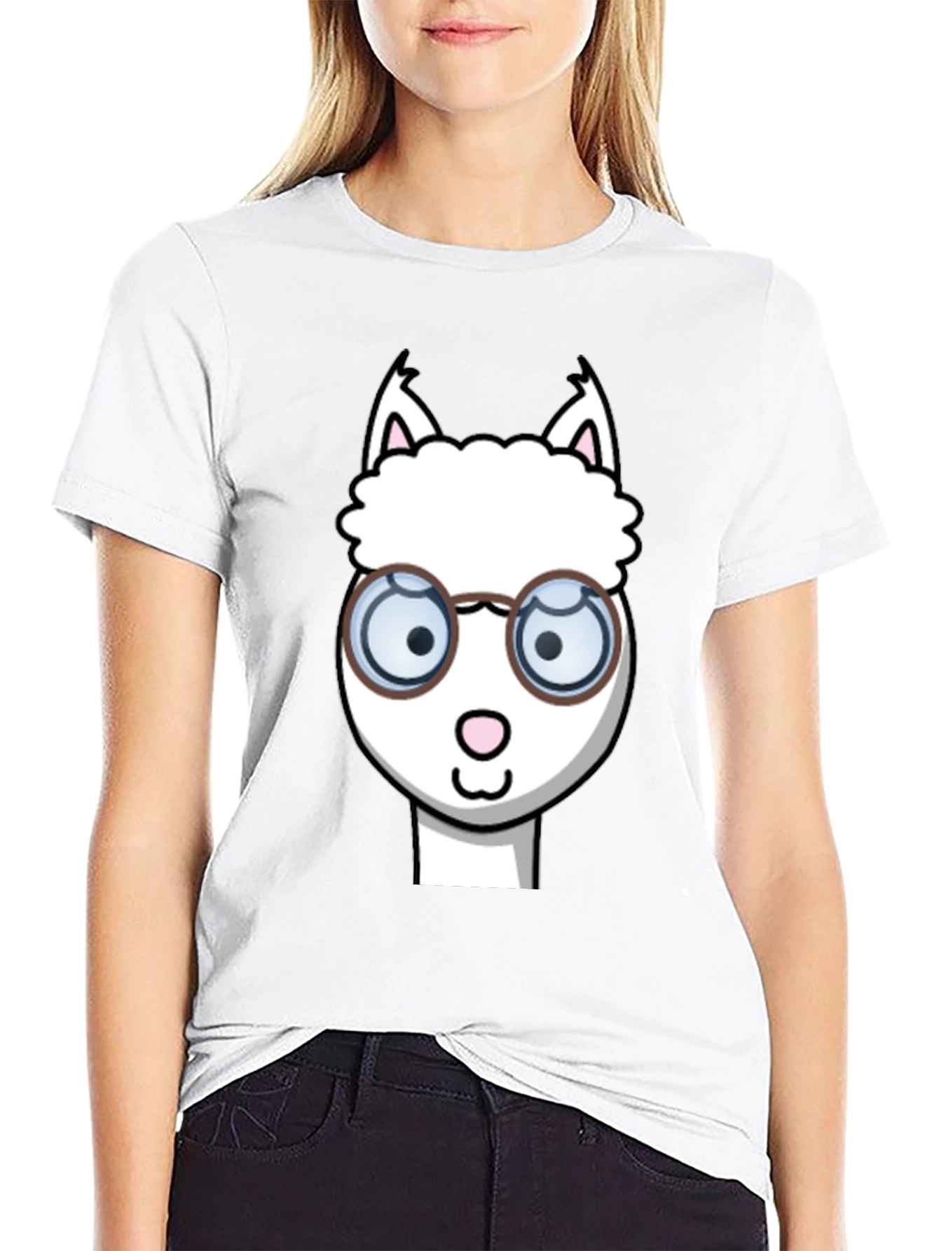 Black Alpaca T-Shirt - Funny Cartoon Design view 9