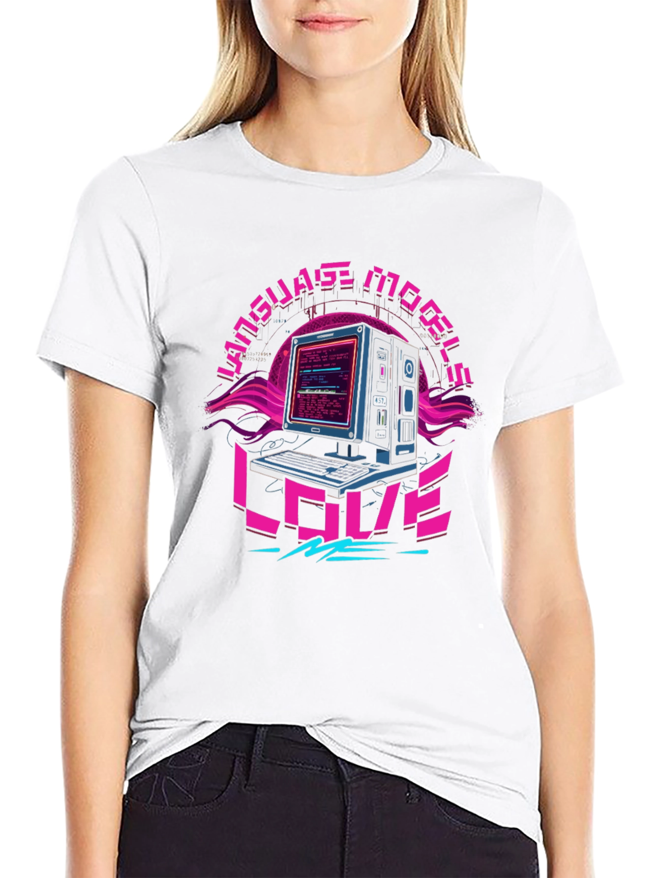 Black Language Models Love Me Retro T-Shirt view 9