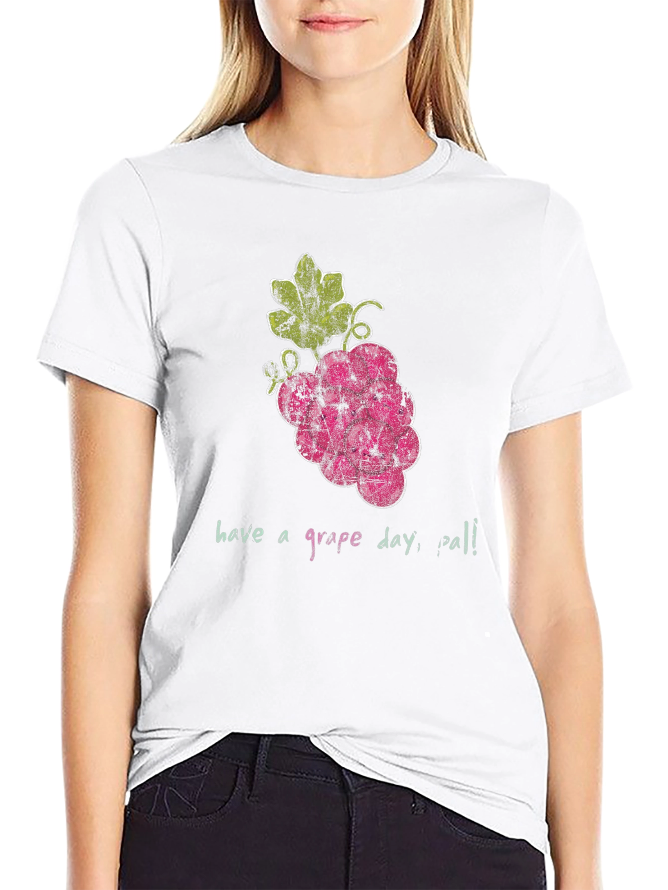 Black Have a Grape Day T-Shirt - Unique Fruit Graphic Tee view 9