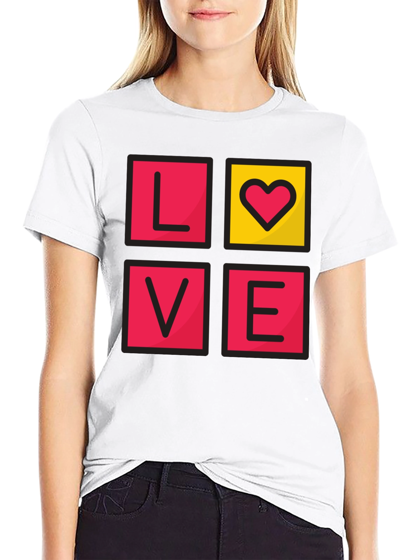 Black LOVE Graphic Tee - Men's Black T-Shirt view 9