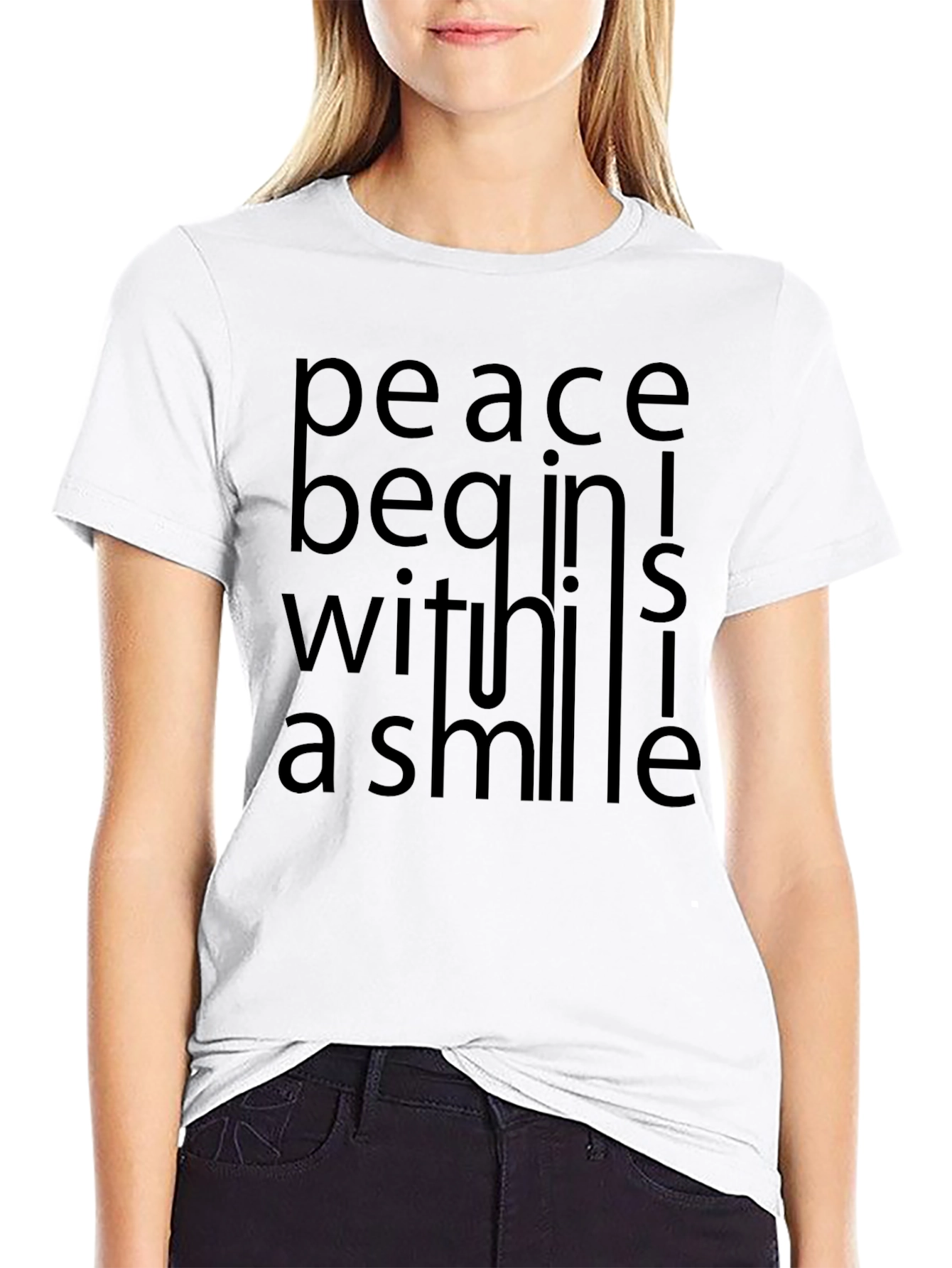 Black Peace Begins Within T-Shirt - Inspirational Graphic Tee view 9