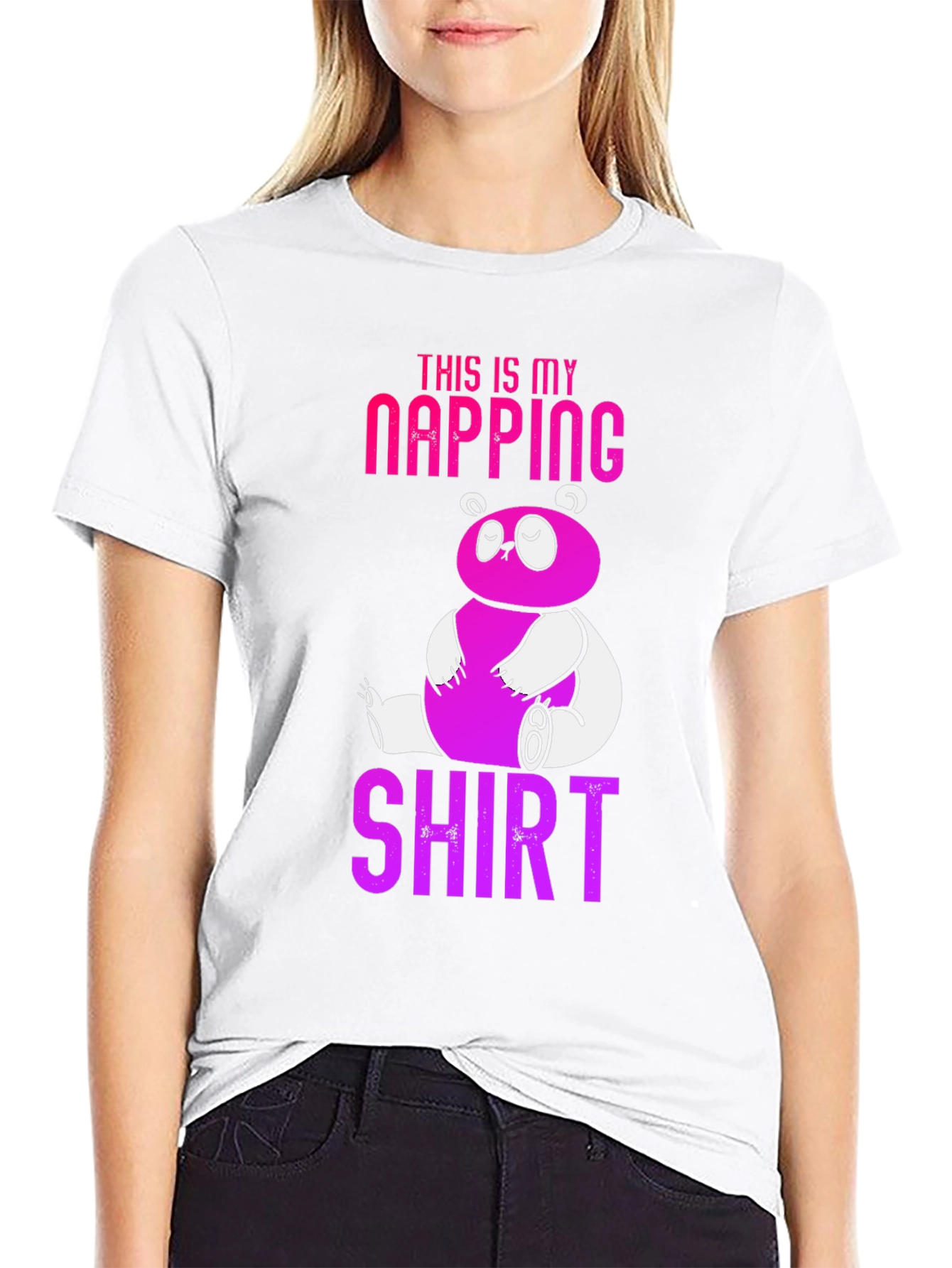 Black Napping Shirt - Funny Panda Graphic Tee view 9