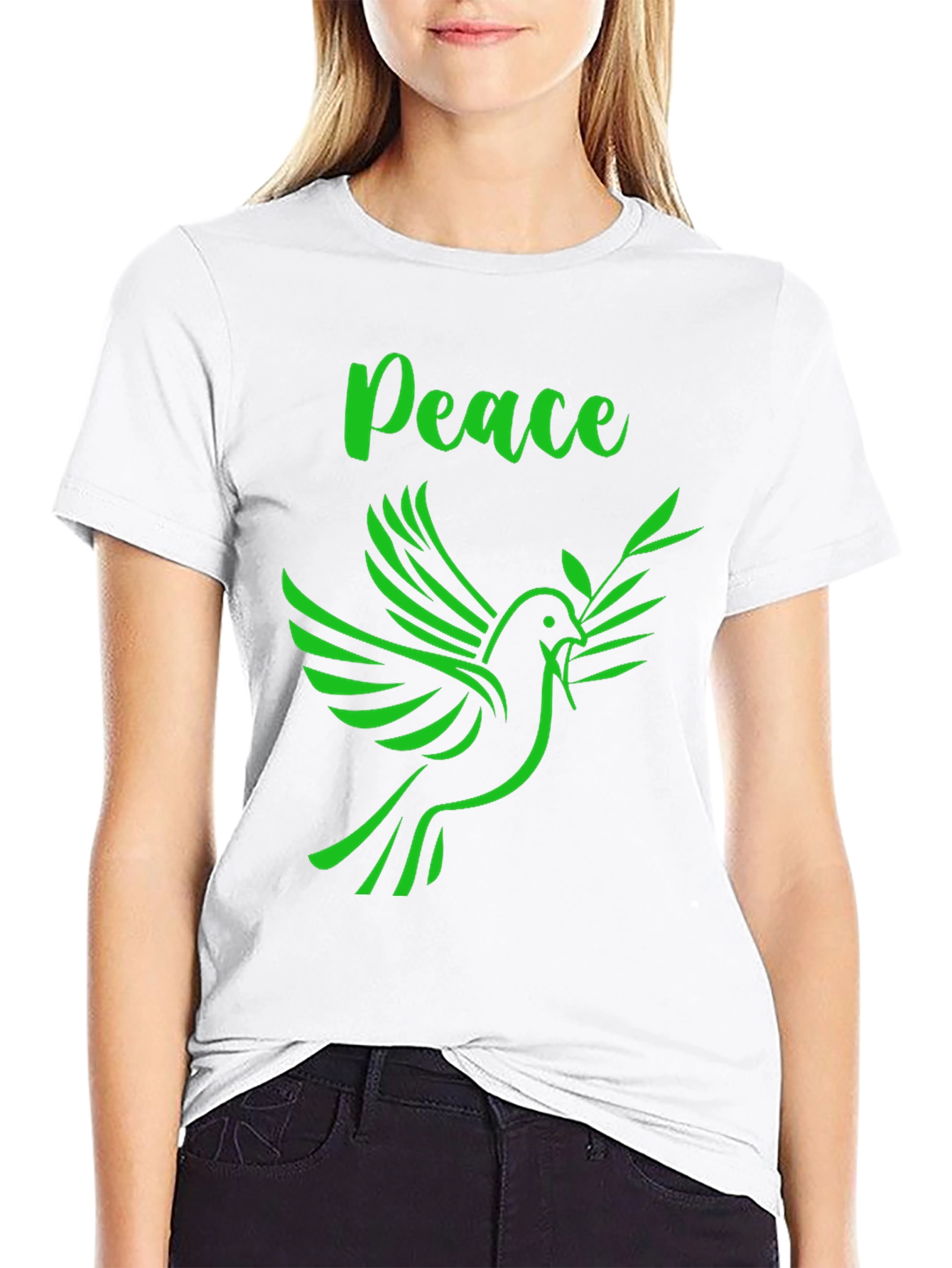 Black Peace Dove T-Shirt - Graphic Tee view 9