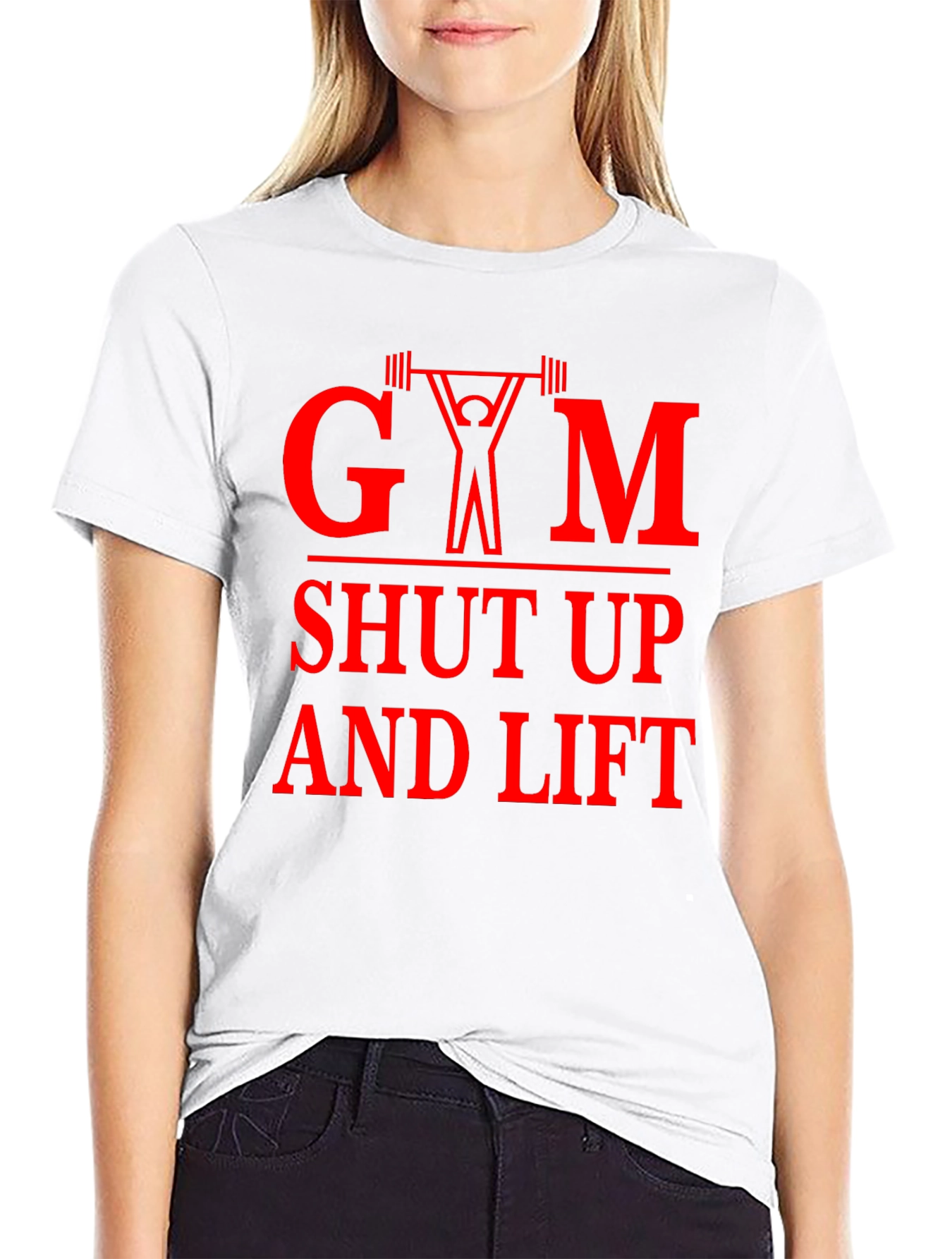 Black Gym Shut Up and Lift Graphic Tee view 9