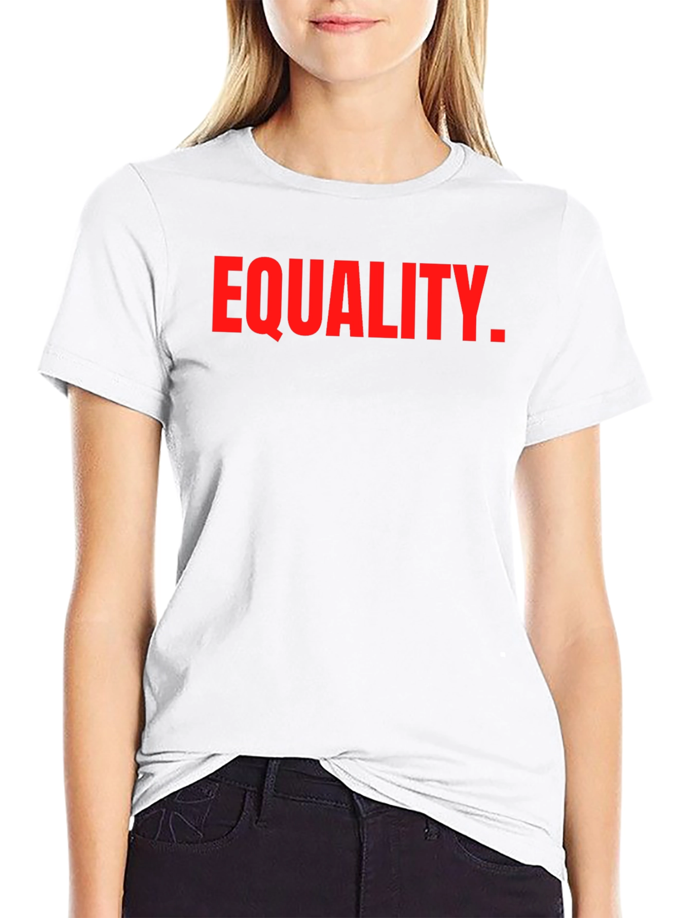 Black Equality T-Shirt - Red Print on Black view 9