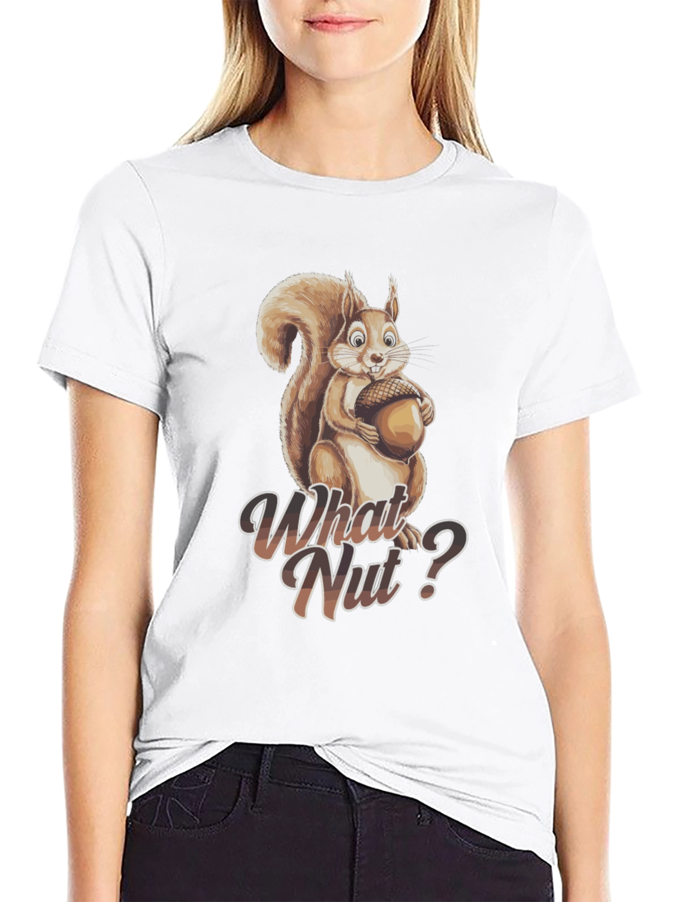 Black What Nut? Squirrel Graphic Tee - Unisex view 9