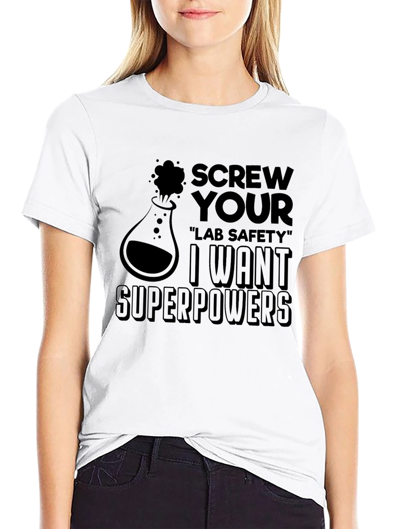 Black Screw Lab Safety I Want Superpowers Black T-Shirt view 9