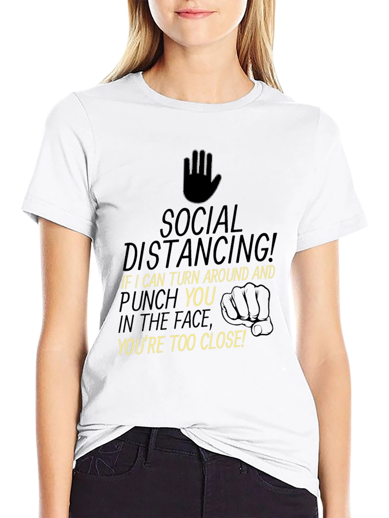 Black Social Distancing T-Shirt - Funny Quarantine Tee view 9