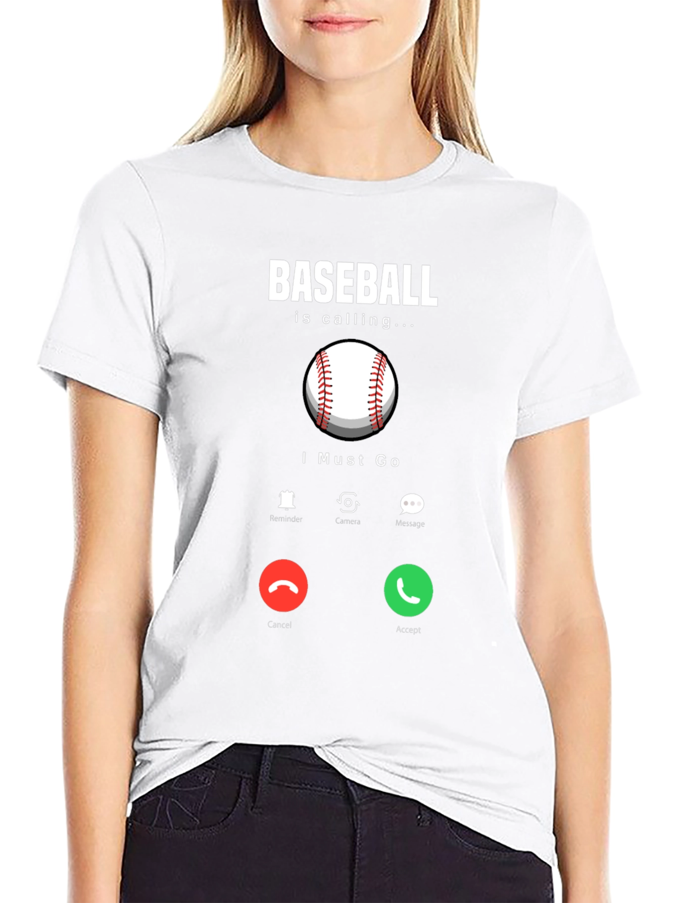 Black Baseball Calling T-Shirt Funny Baseball Lover Tee view 9