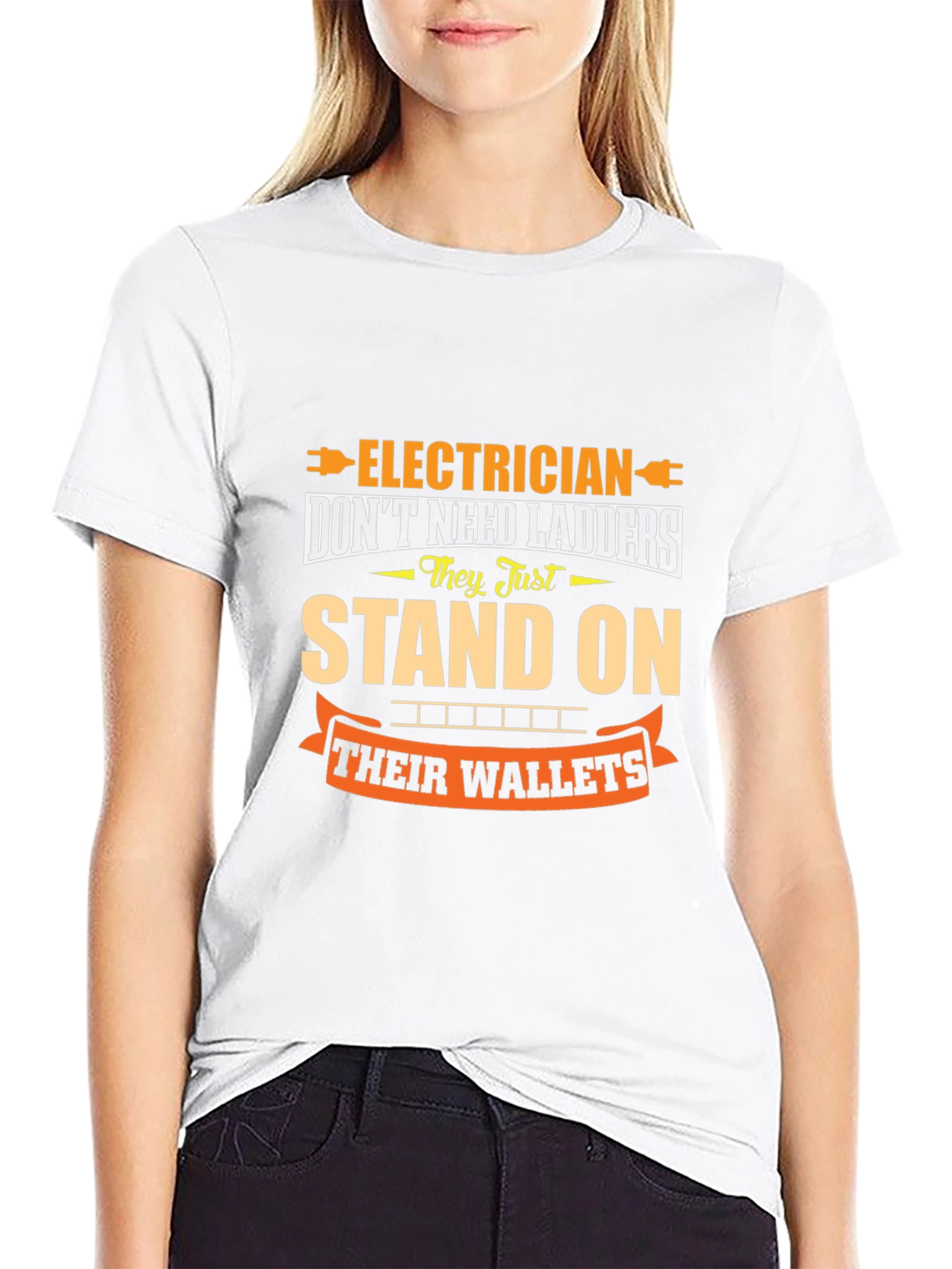Black Electrician Wallet Humor Graphic Tee - Black view 9