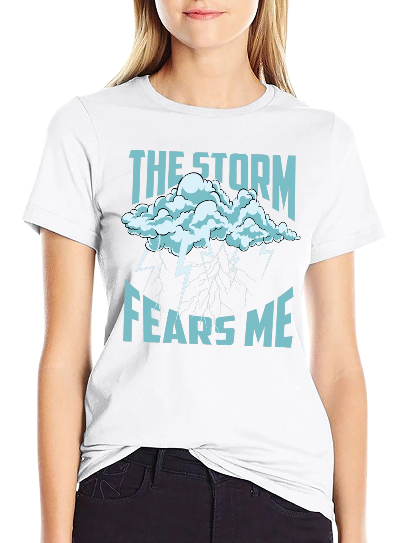 Black Storm Fears Me Graphic T-Shirt - Black view 9