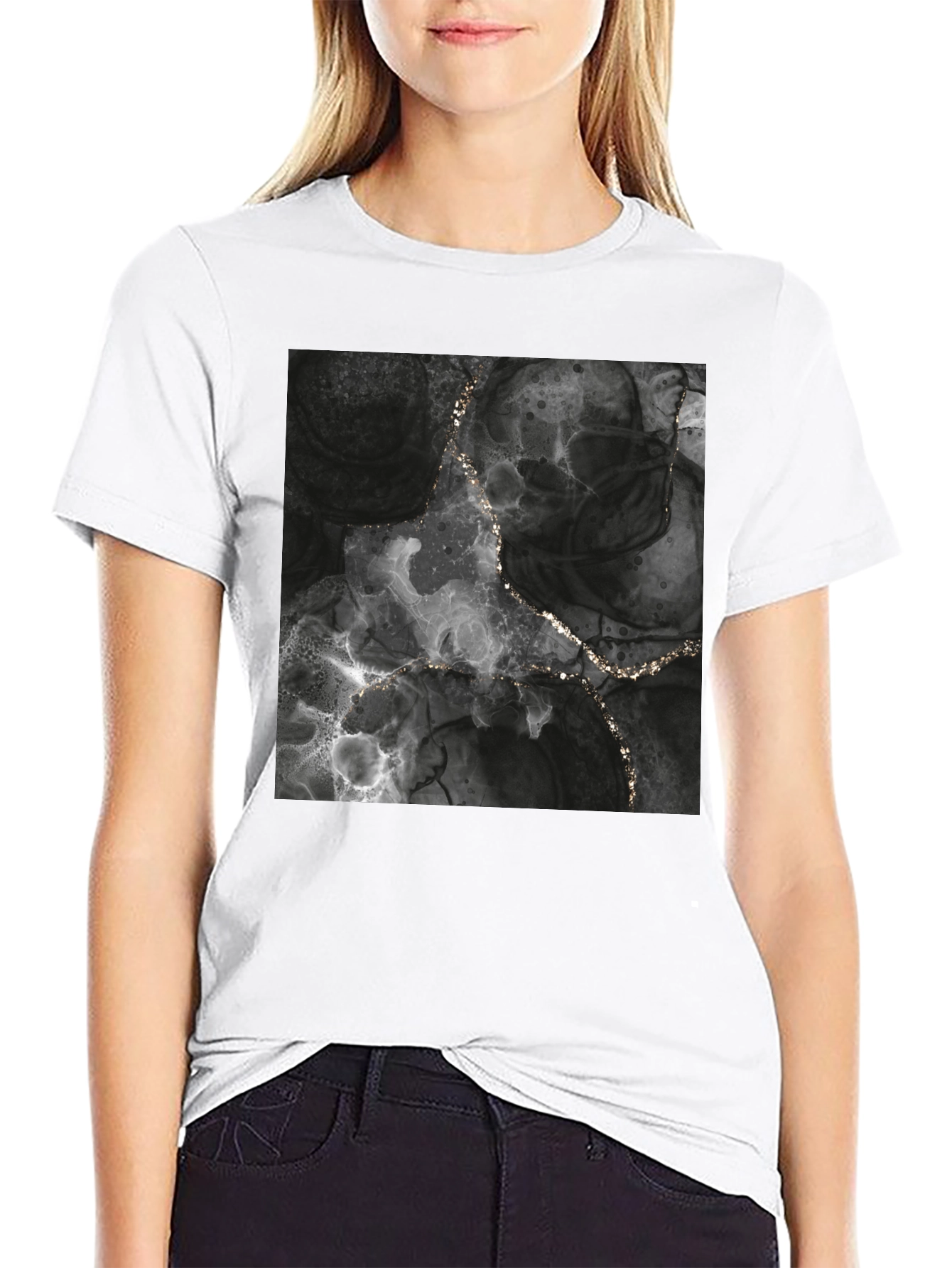 Black Abstract Art Black T-Shirt view 9