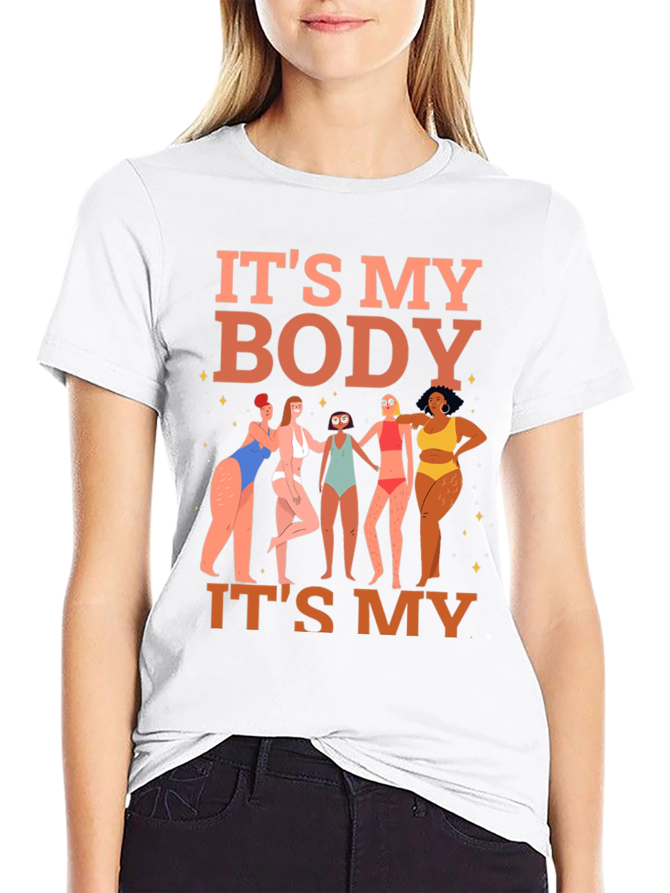 Black It's My Body T-Shirt - Women's Rights Graphic Tee view 9