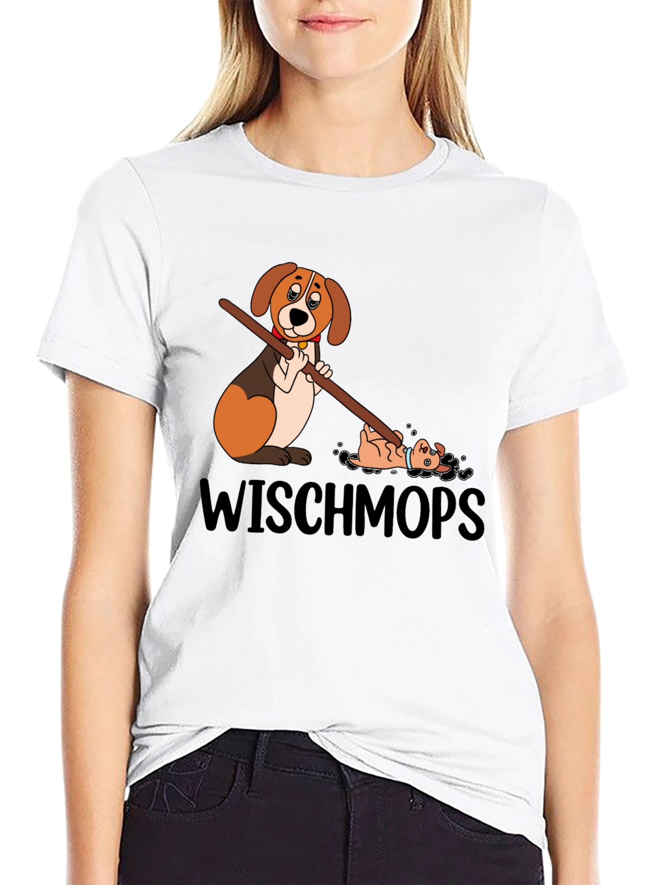 Black Wischmops Dog T-Shirt view 9