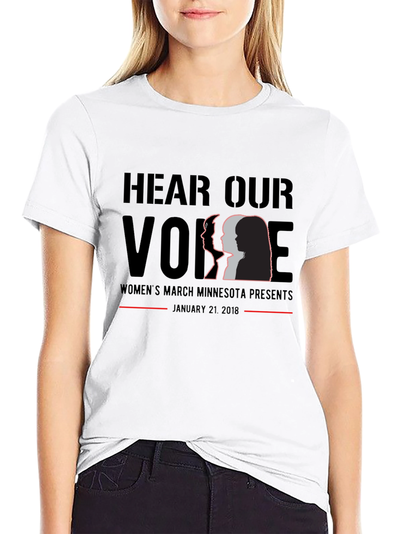 Hear Our Voice Women's March Black T-Shirt - 9