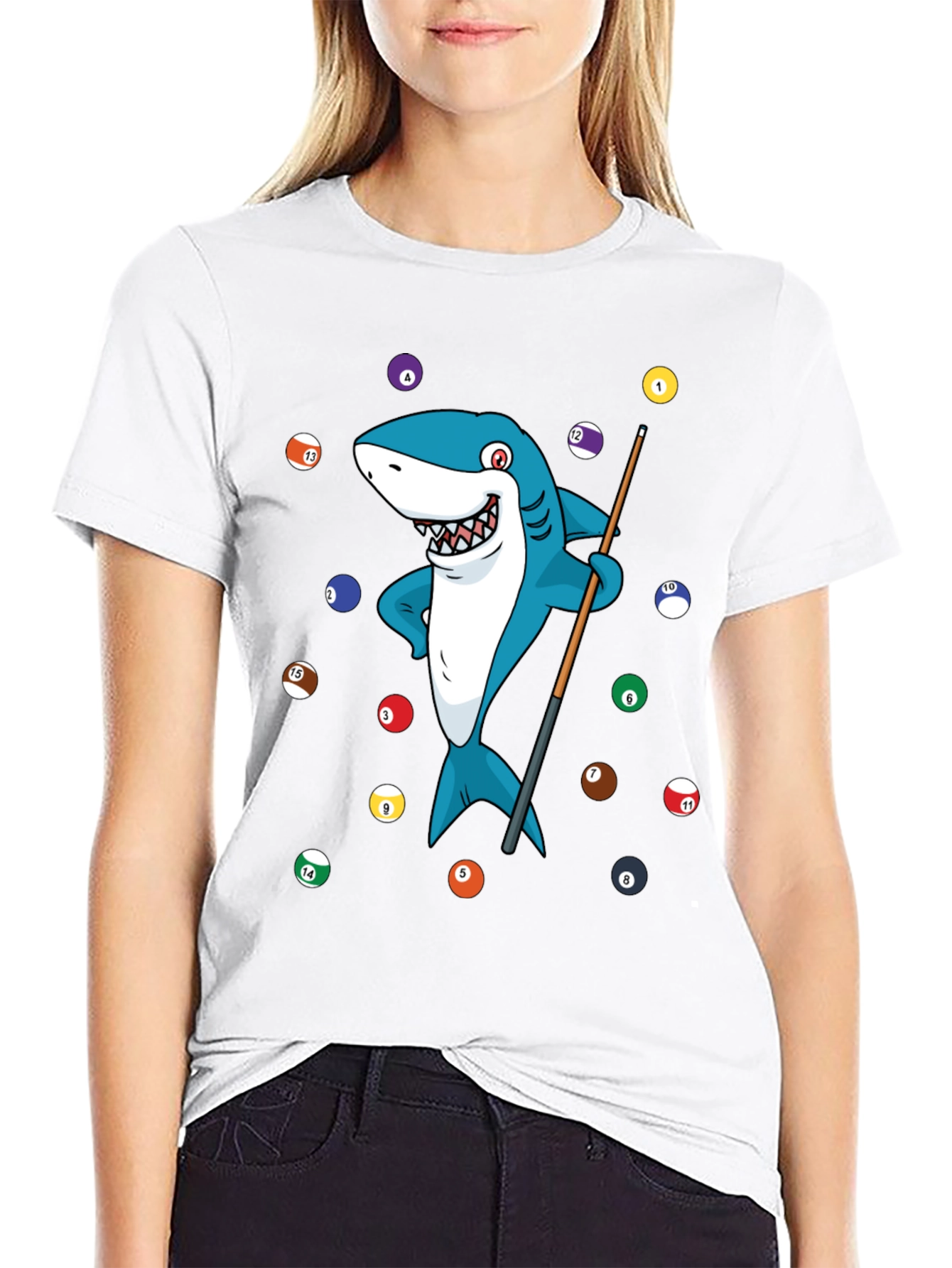 Black Shark Pool Player Graphic Tee view 9