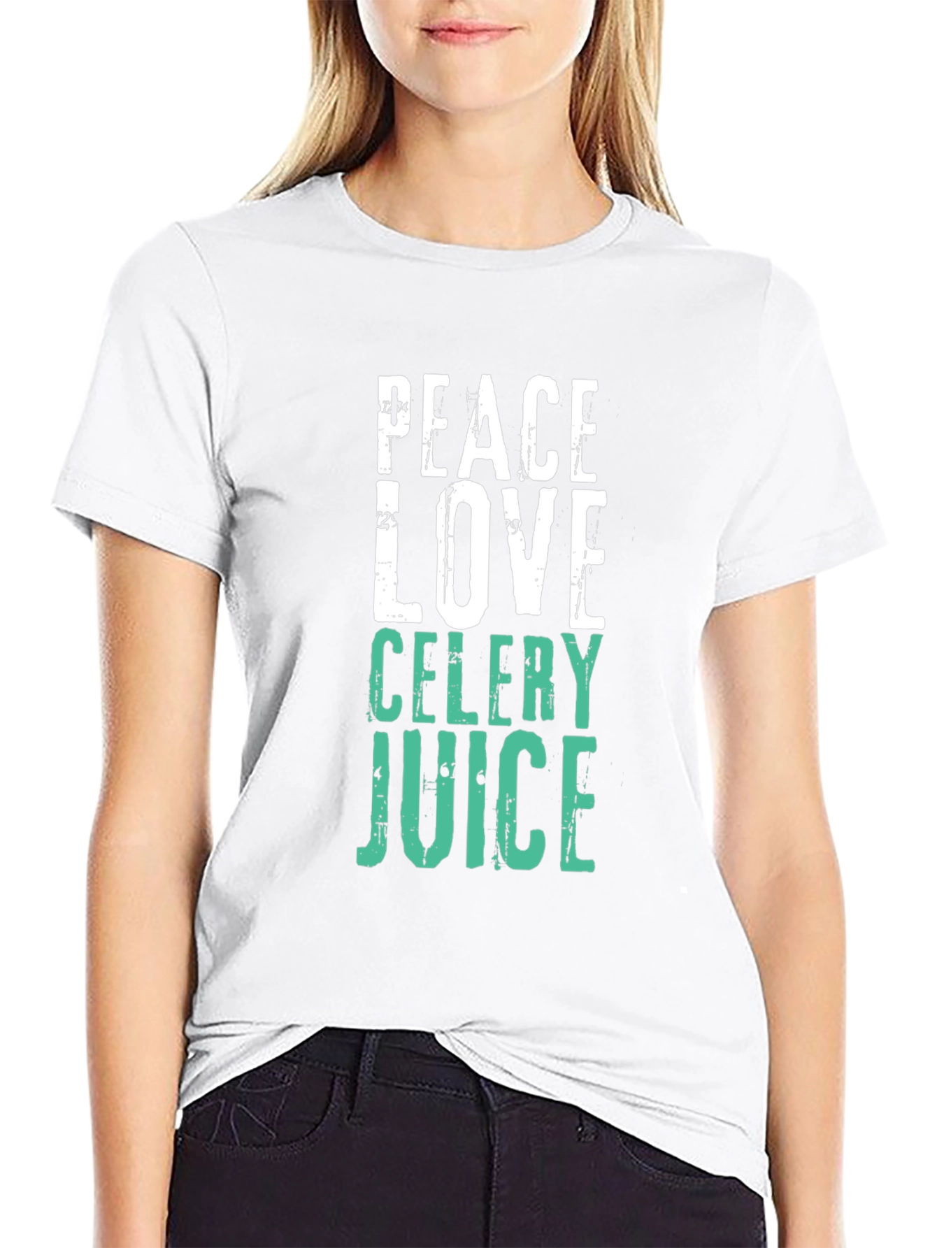 Black Peace Love Celery Juice T-Shirt view 9