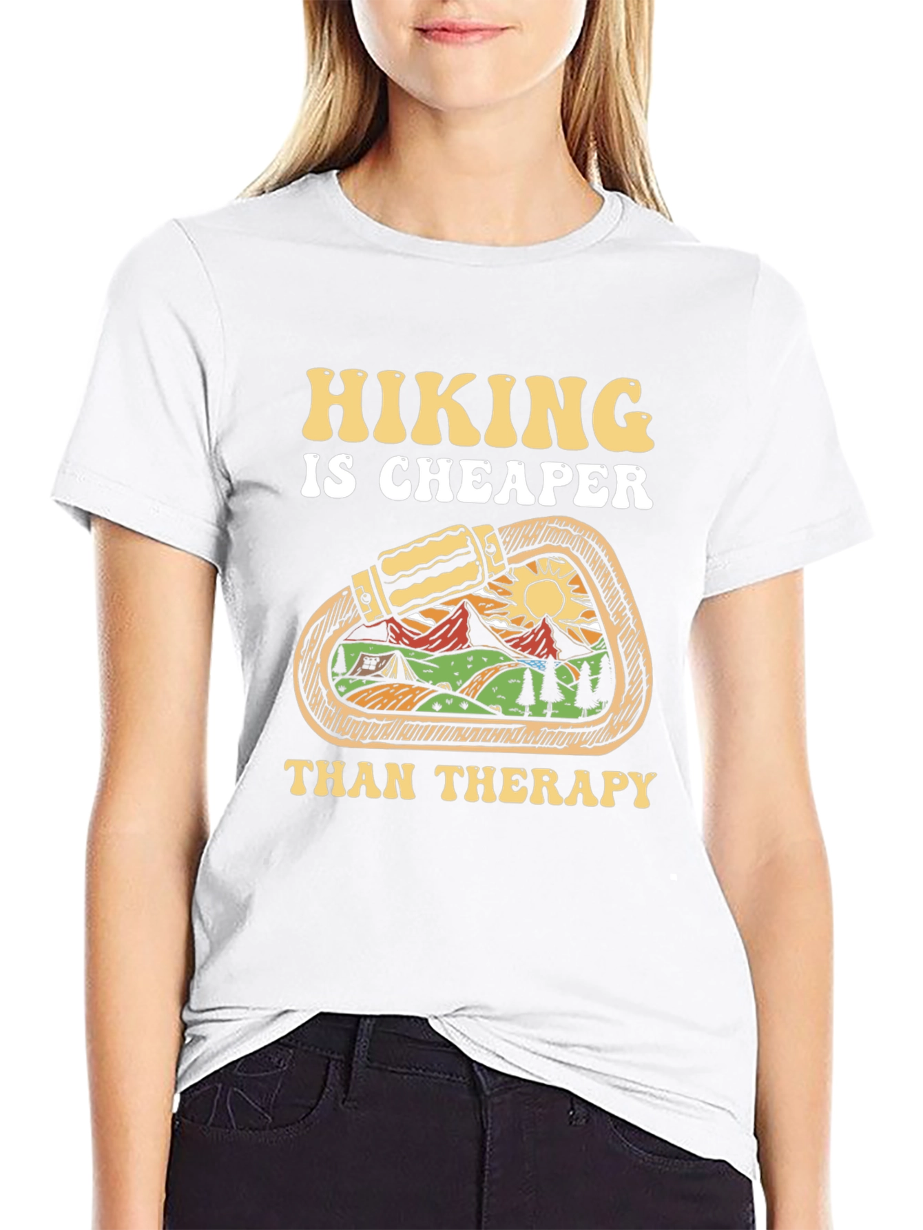 Black Hiking is Cheaper Than Therapy T-Shirt view 9