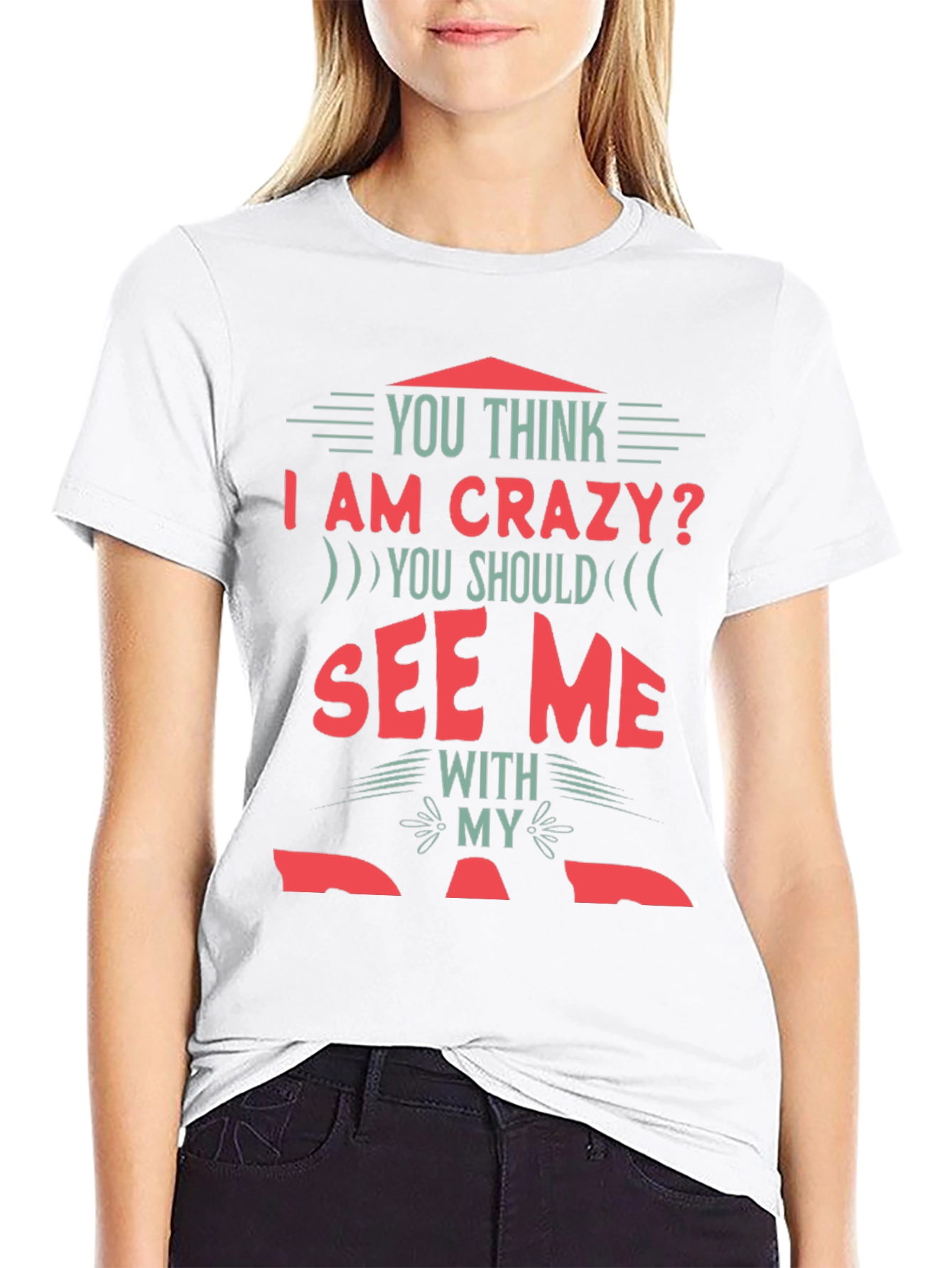 Black Crazy Dad T-Shirt: Novelty Graphic Tee for Fathers view 9
