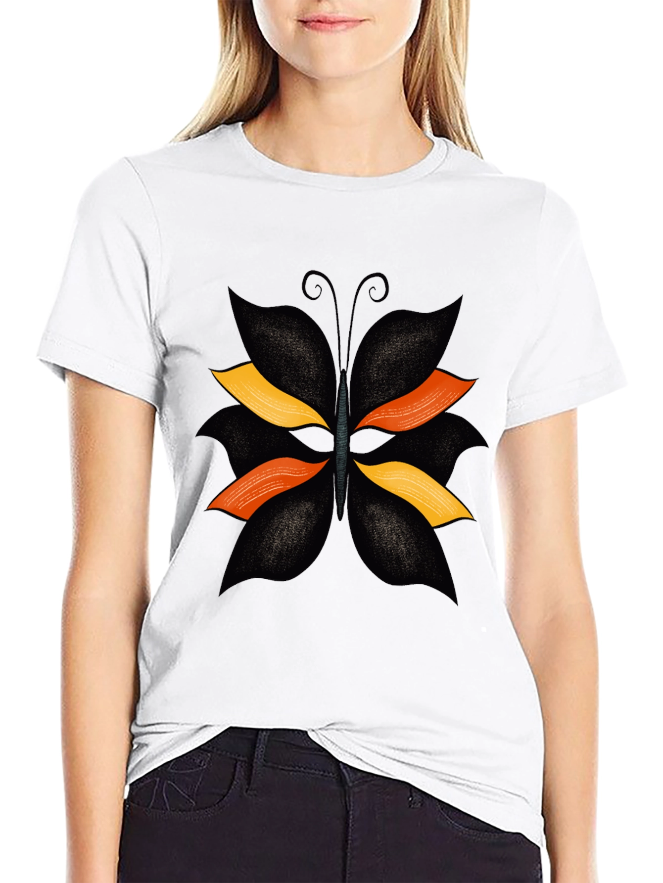 Black Butterfly Graphic T-Shirt - Stylish Casual Tee view 9