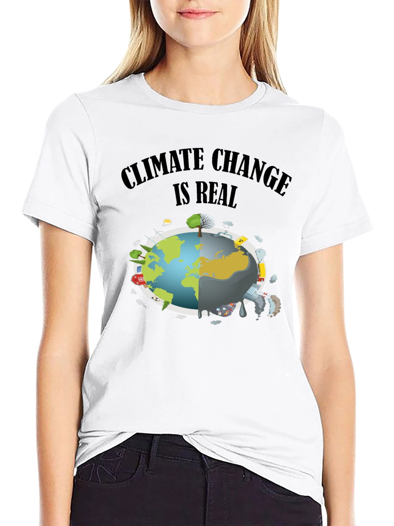 Black Climate Change Awareness T-Shirt view 9
