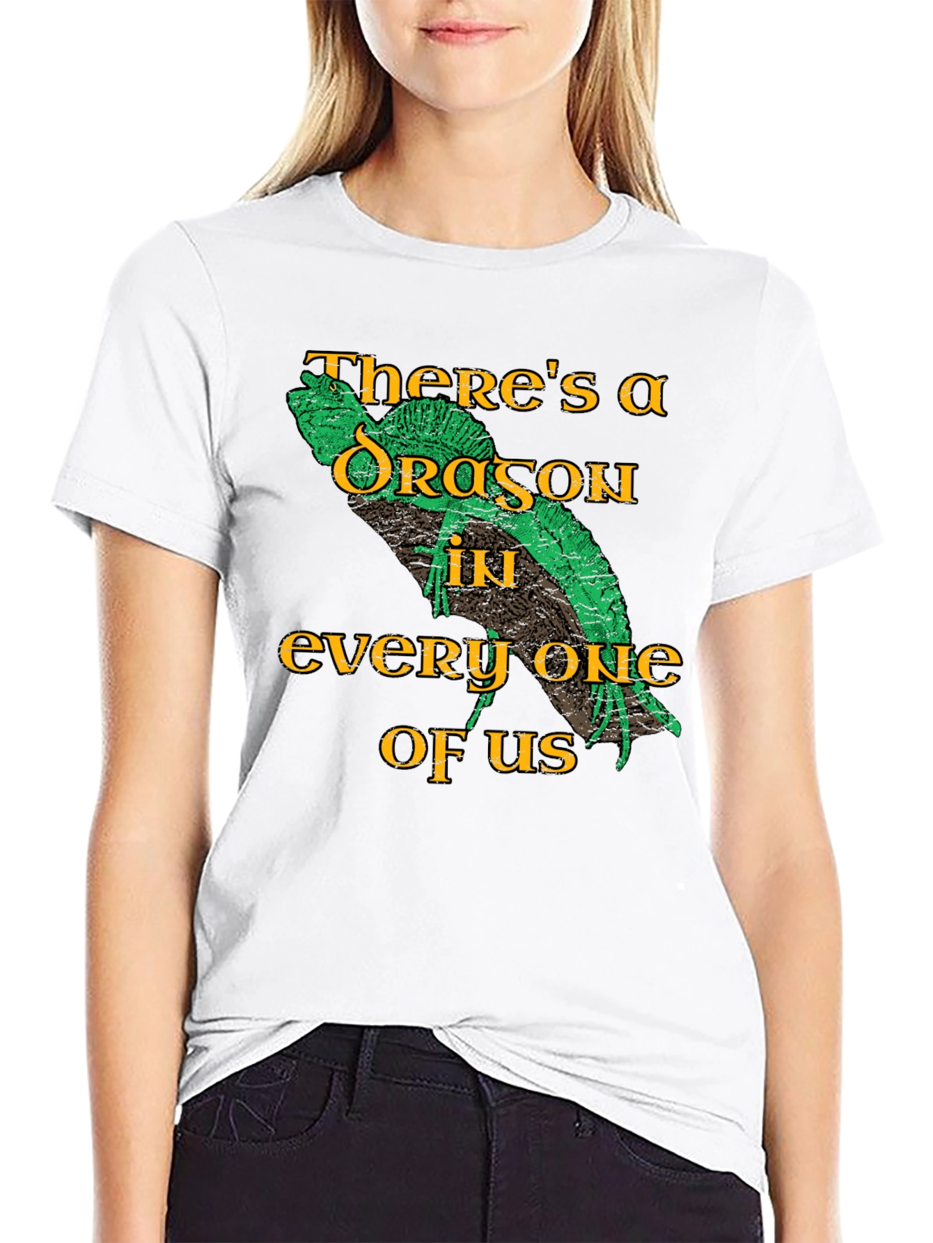 Black Dragon Within T-Shirt - Novelty Graphic Tee view 9