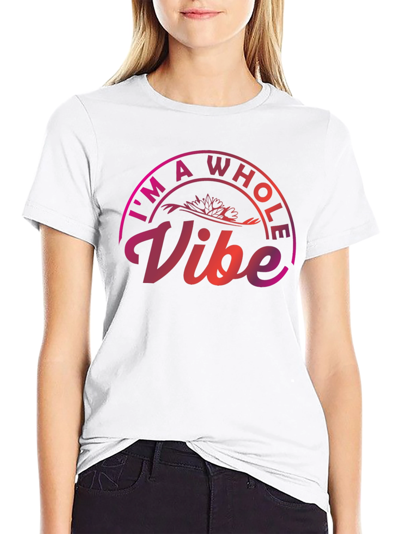 Black I'm A Whole Vibe Graphic Tee view 9