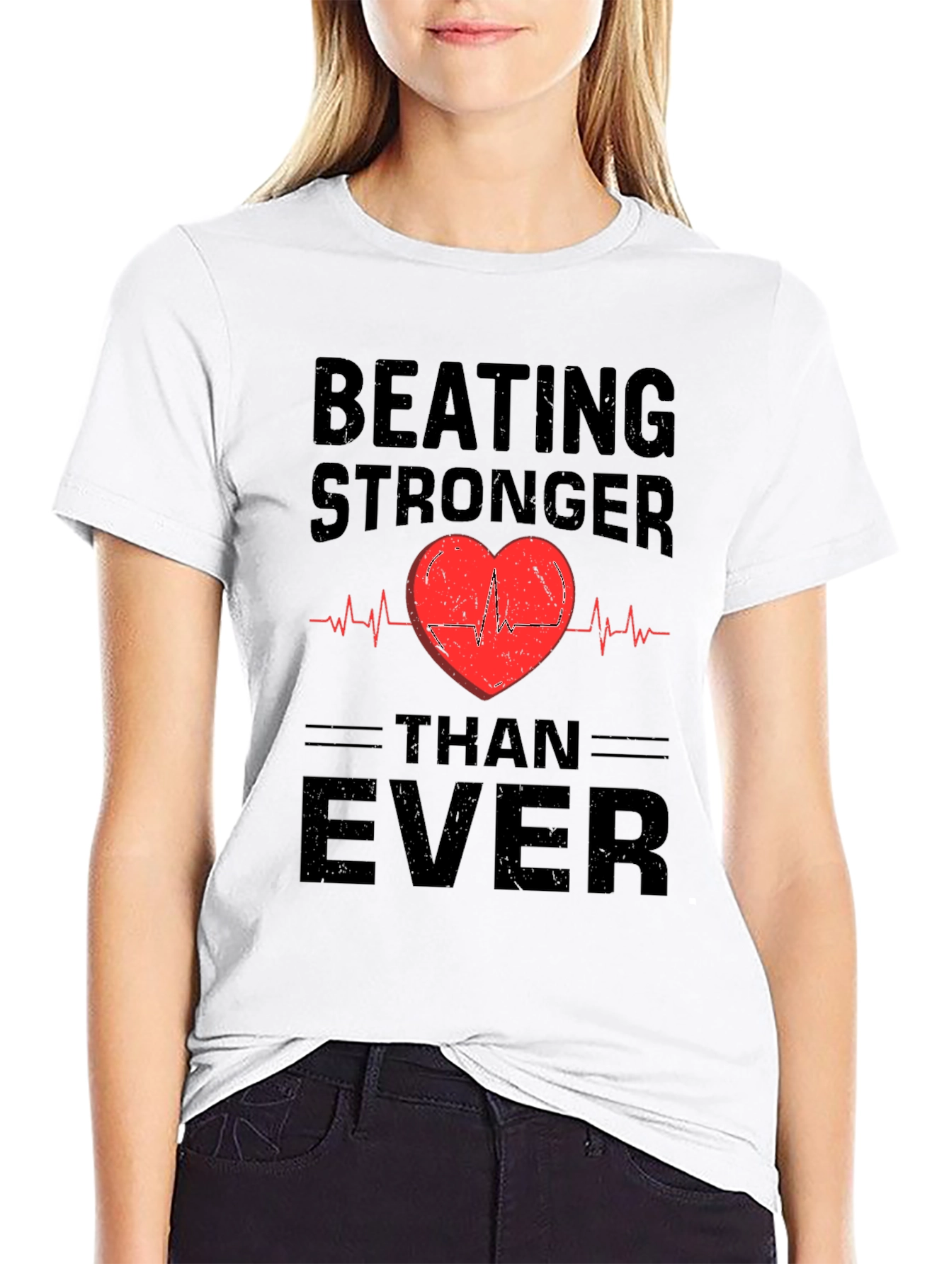 Black Beating Stronger Than Ever Graphic T-Shirt view 9