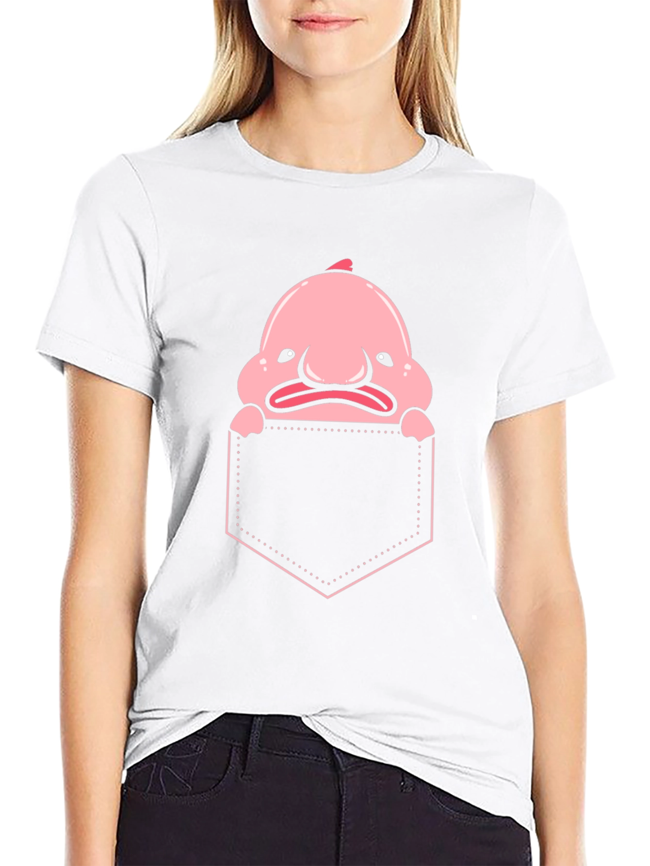 Black Blobfish Pocket T-Shirt - Funny Sea Creature Tee view 9