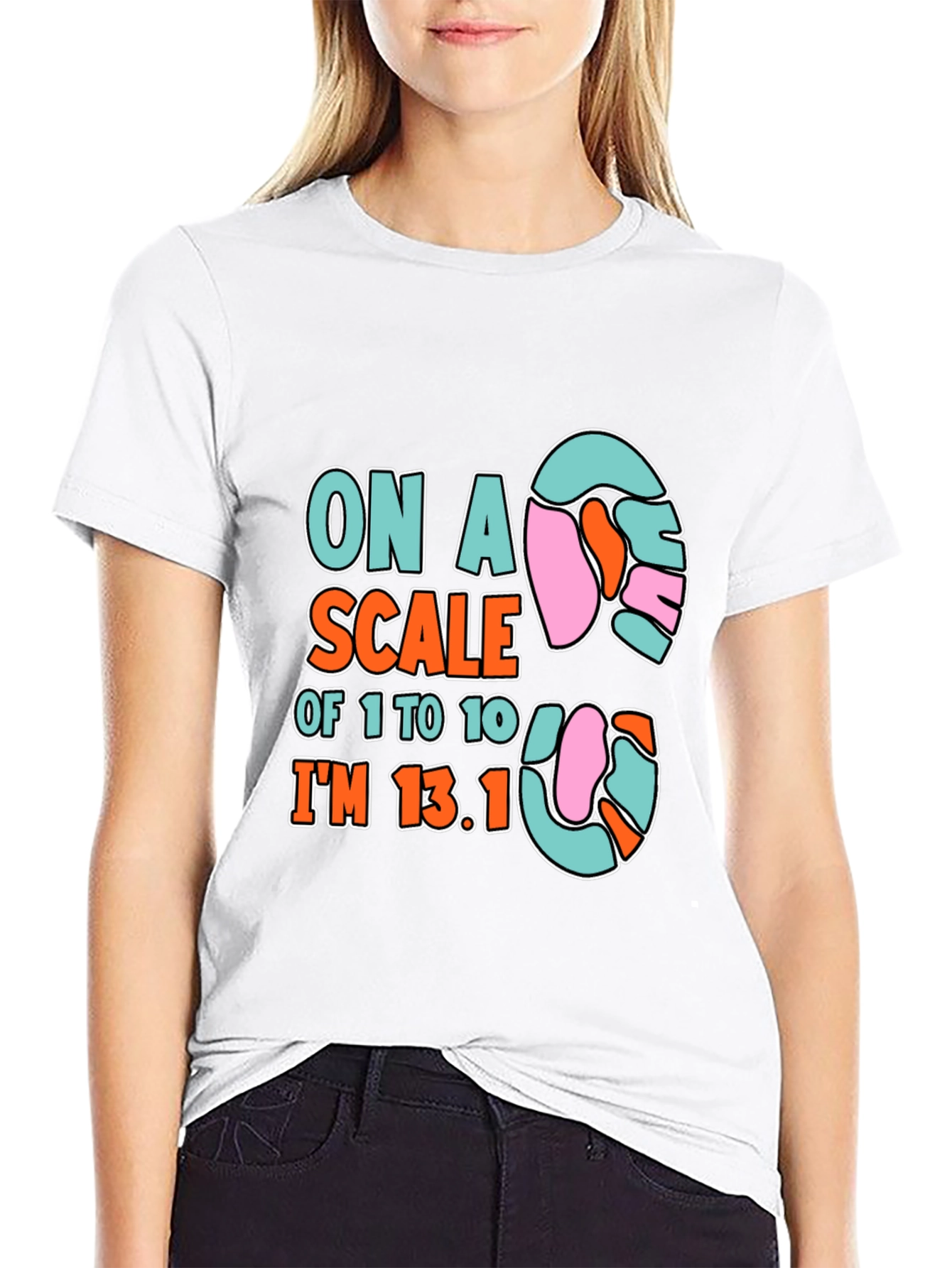 Black Marathon Humor T-Shirt: On a Scale of 1 to 10, I'm 13.1 view 9