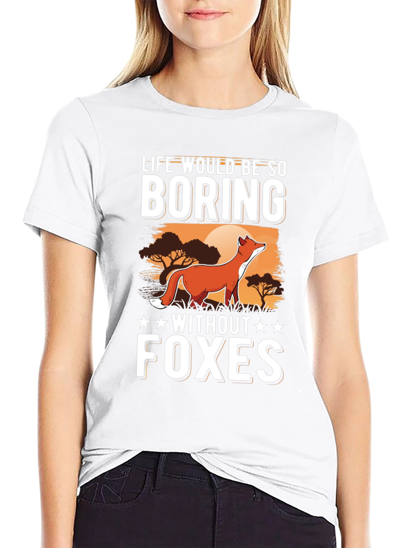 Black Life Would Be So Boring Without Foxes T-Shirt view 9