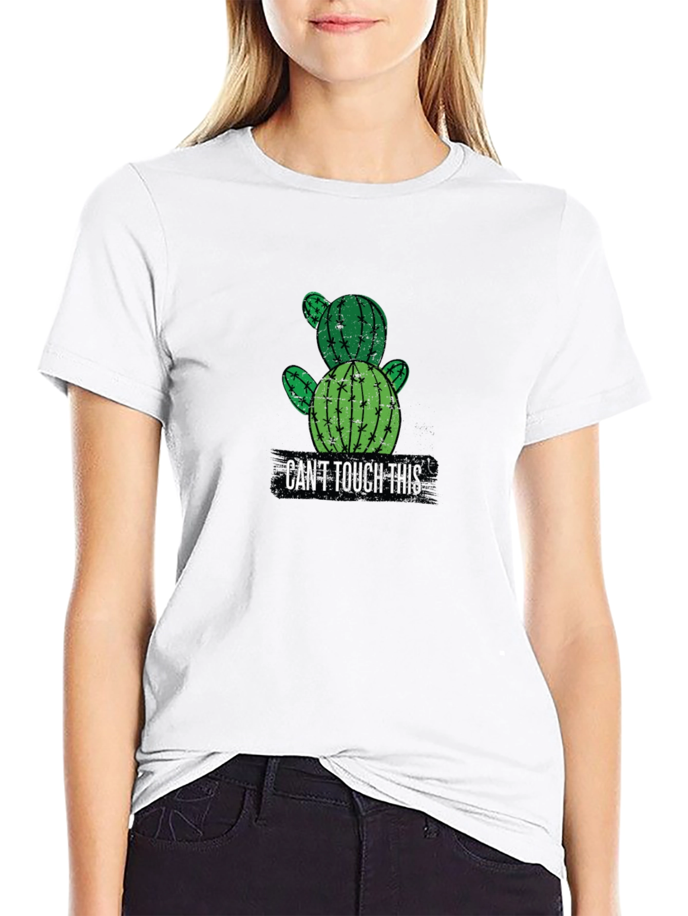 Black Cactus Graphic T-Shirt - "Can't Touch This" view 9