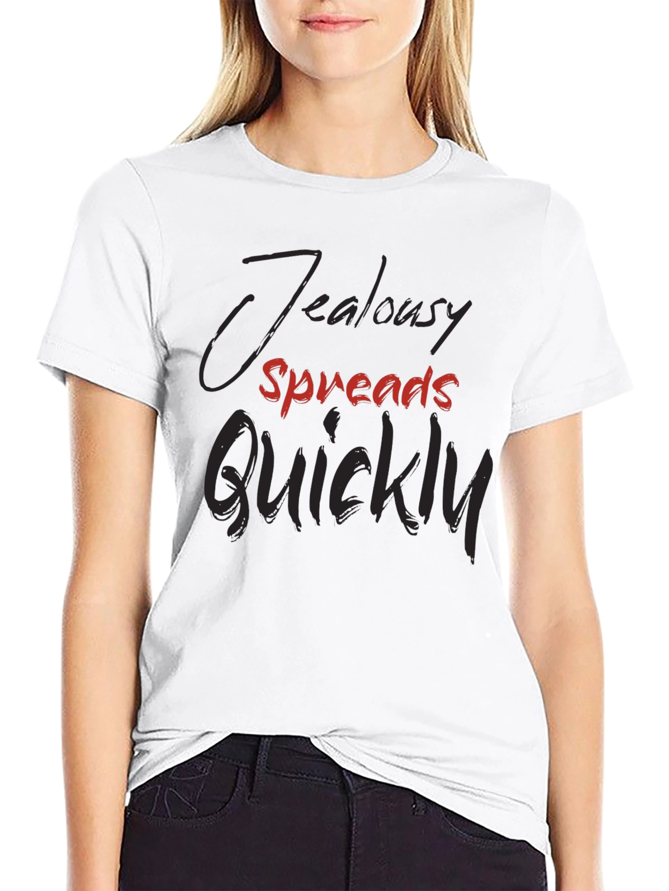 Jealousy Spreads Quickly Graphic Tee - Trendy Dark T-Shirt - 9