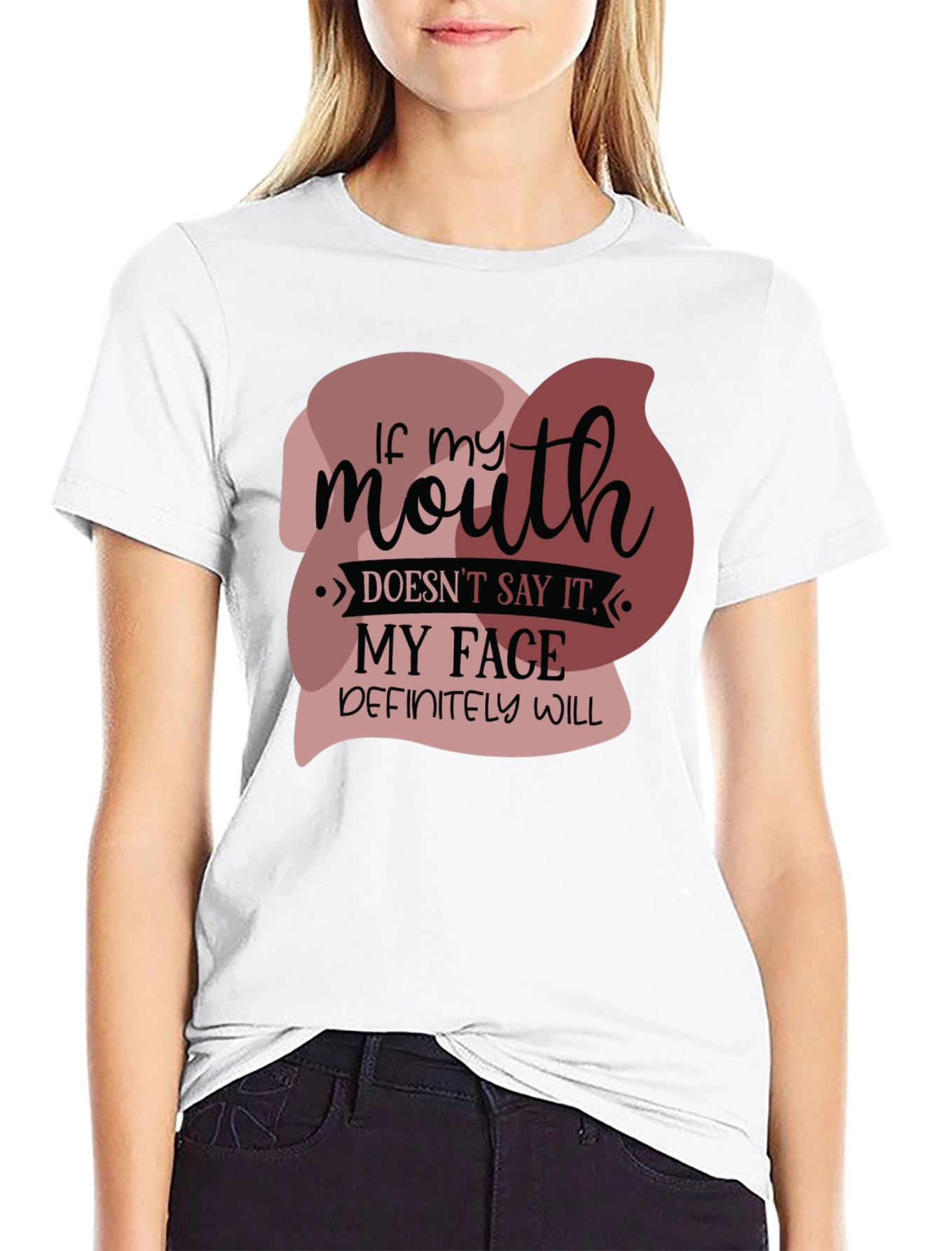 Black Funny 'If my mouth doesn't say it' Graphic Tee view 9