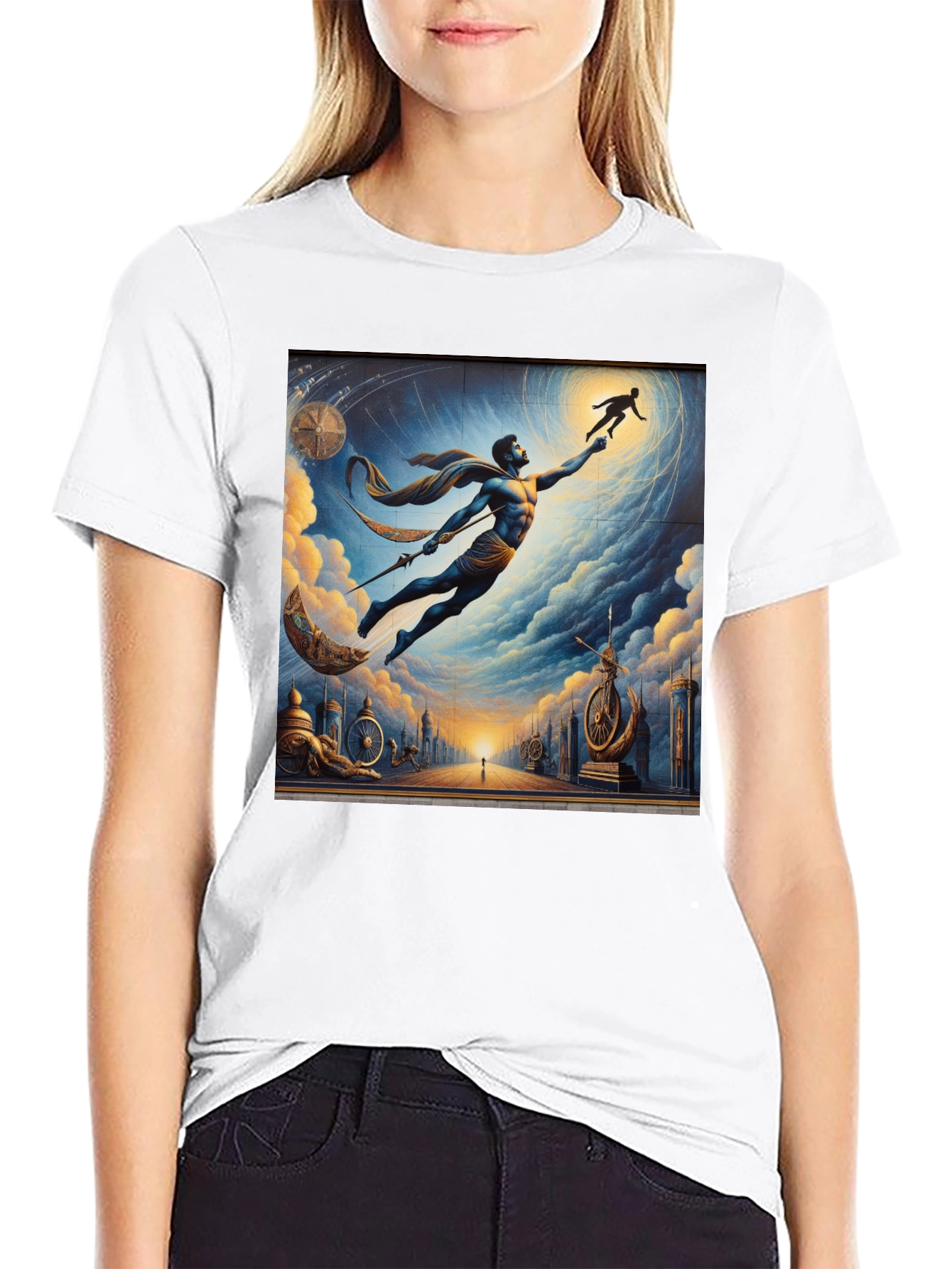 Black Celestial Reach Graphic Tee view 9