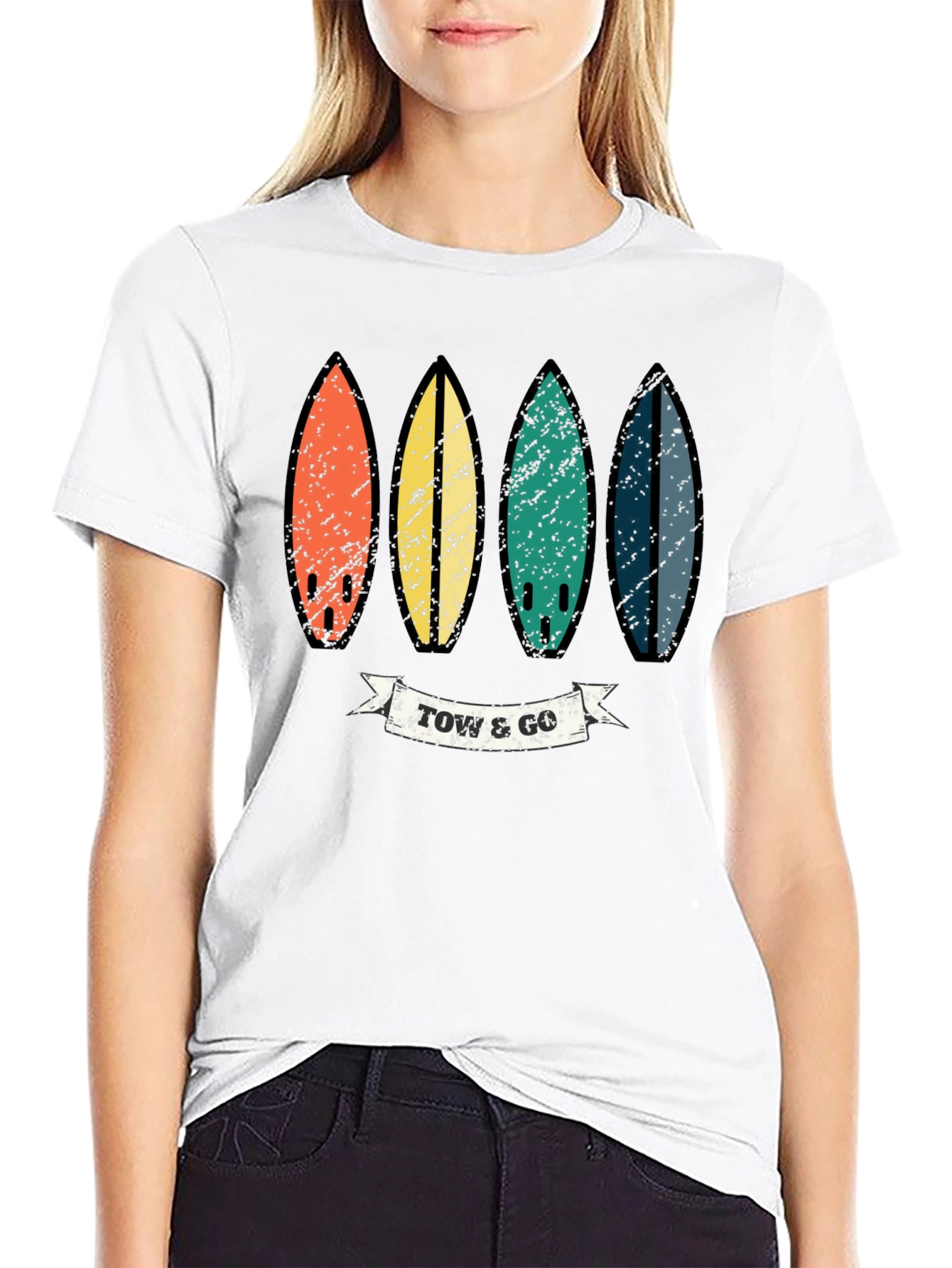 Black Retro Surfboard T-Shirt view 9