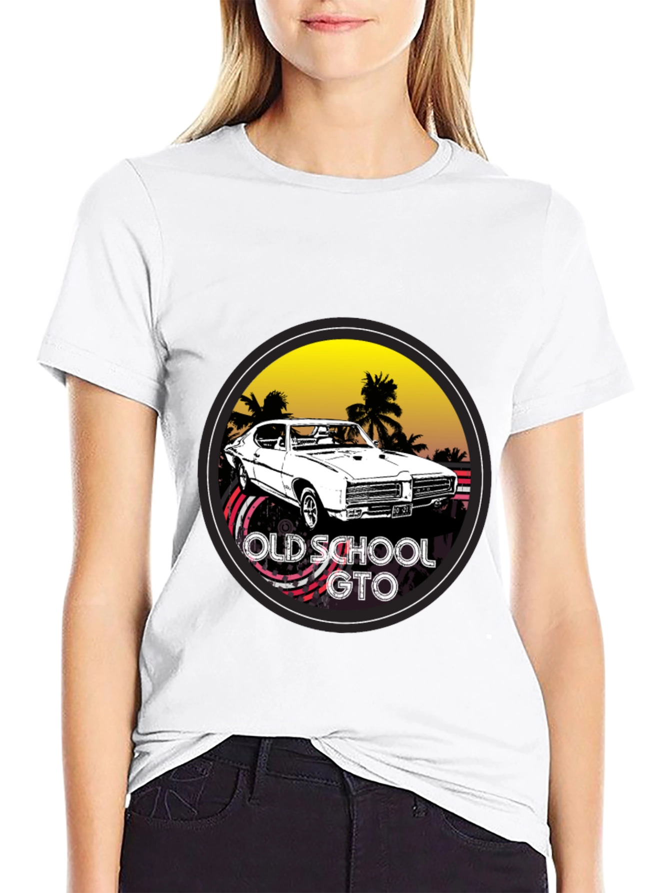 Black Old School GTO T-Shirt - Classic Car Tee view 9