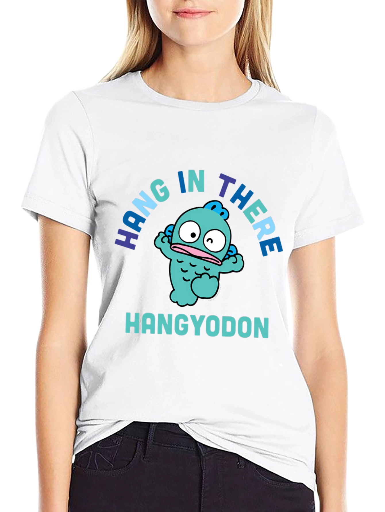 Black Hangyodon Graphic Tee - Cute & Funny Sanrio T-Shirt view 9
