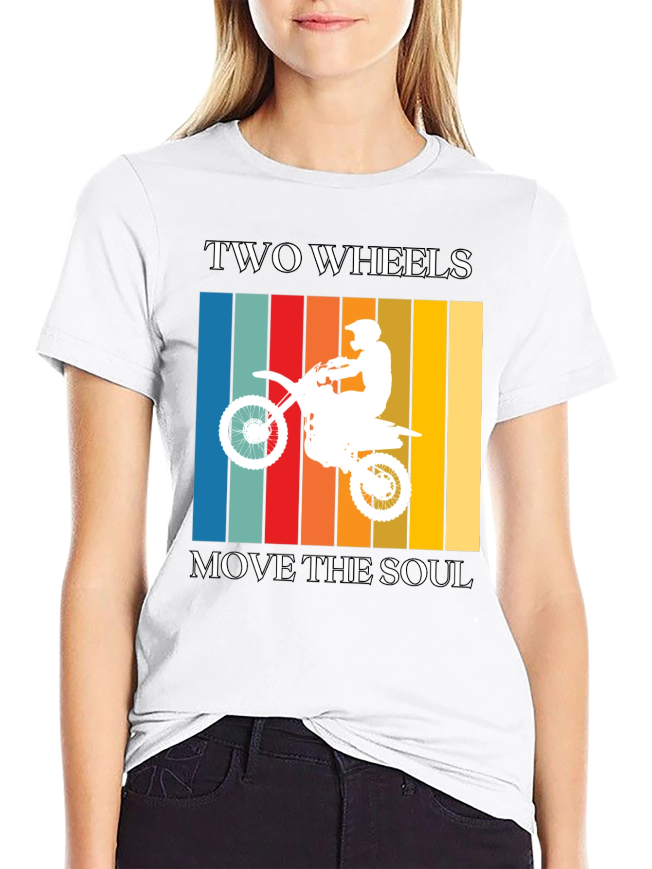 Black Two Wheels Move the Soul Graphic Tee view 9