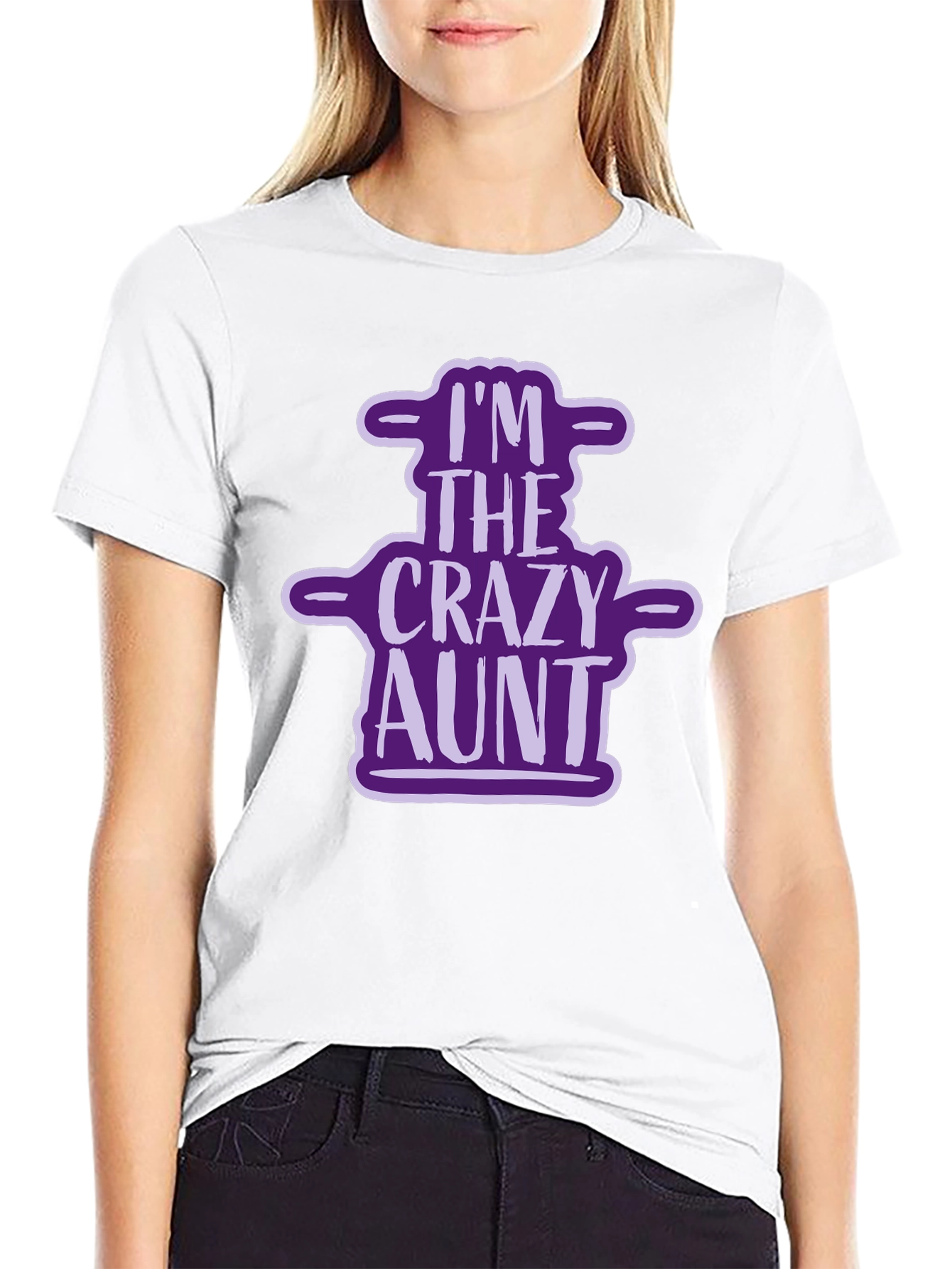 Black Crazy Aunt Graphic Tee - Novelty T-Shirt view 9