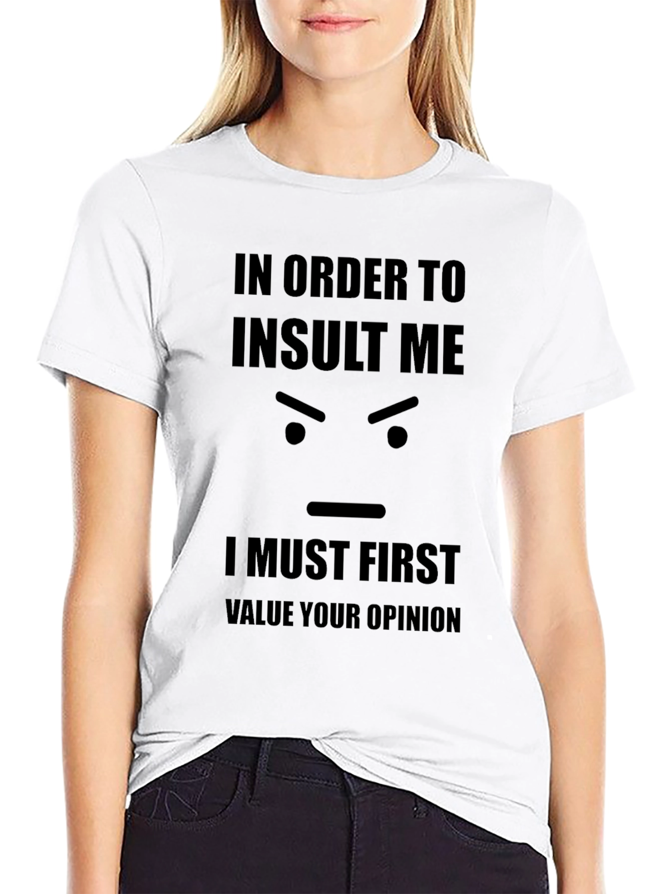 Black Funny Sarcastic Graphic Tee - Insult Me T-Shirt view 9