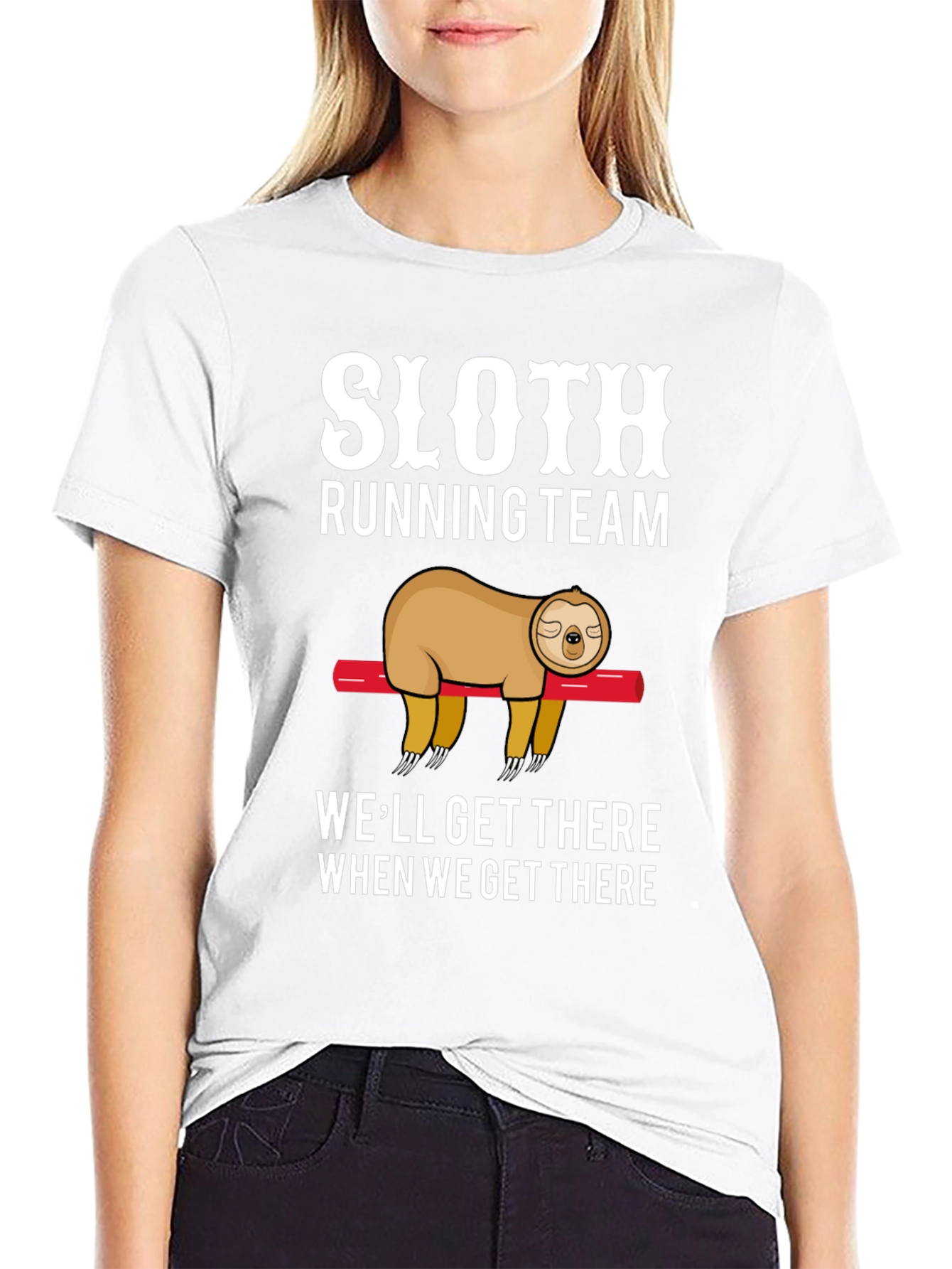 Black Sloth Running Team T-Shirt - Funny Lazy Design view 9