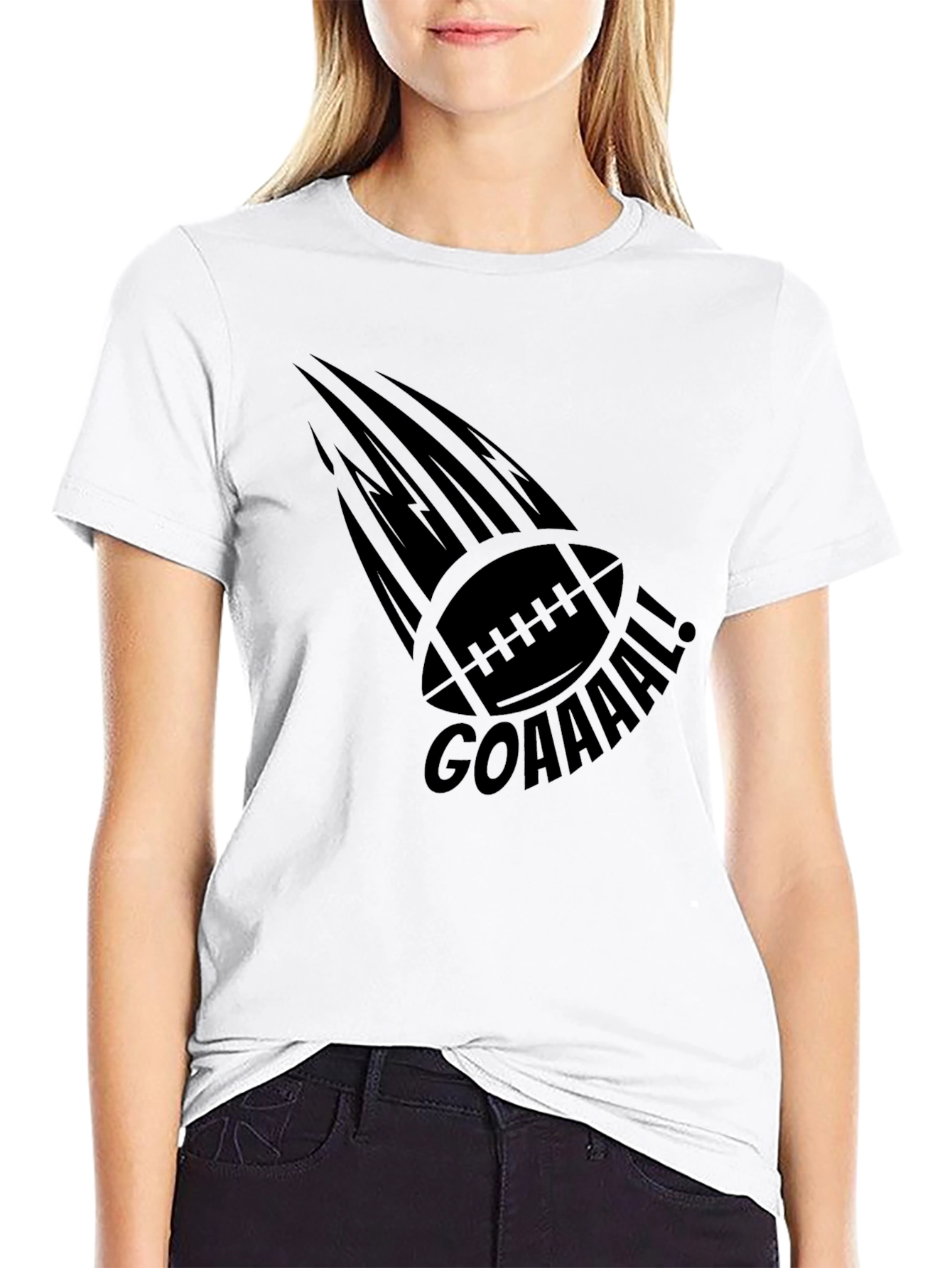 Black GOAAAL Football Graphic Tee - Black view 9