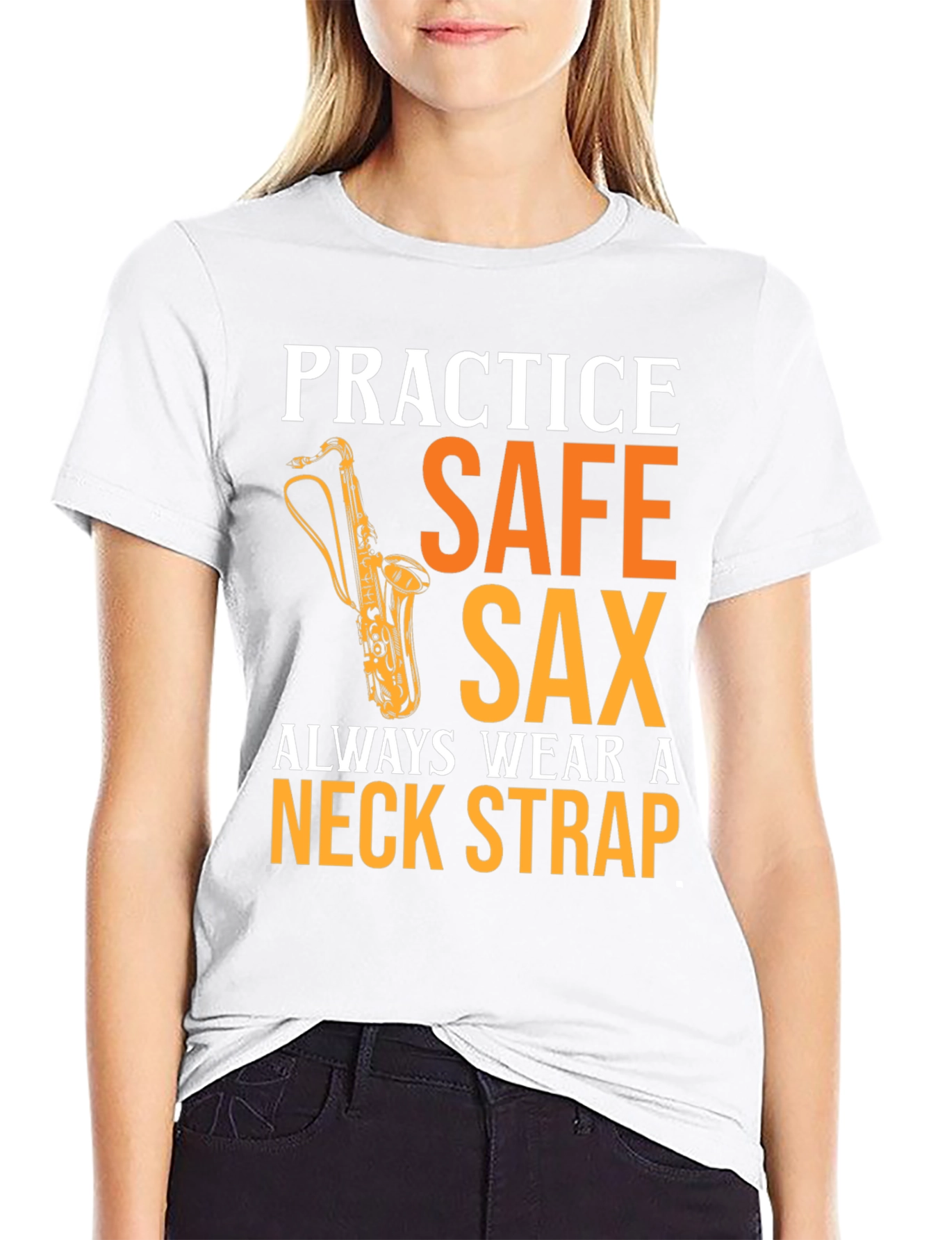 Black Practice Safe Sax T-Shirt - Musician Apparel view 9
