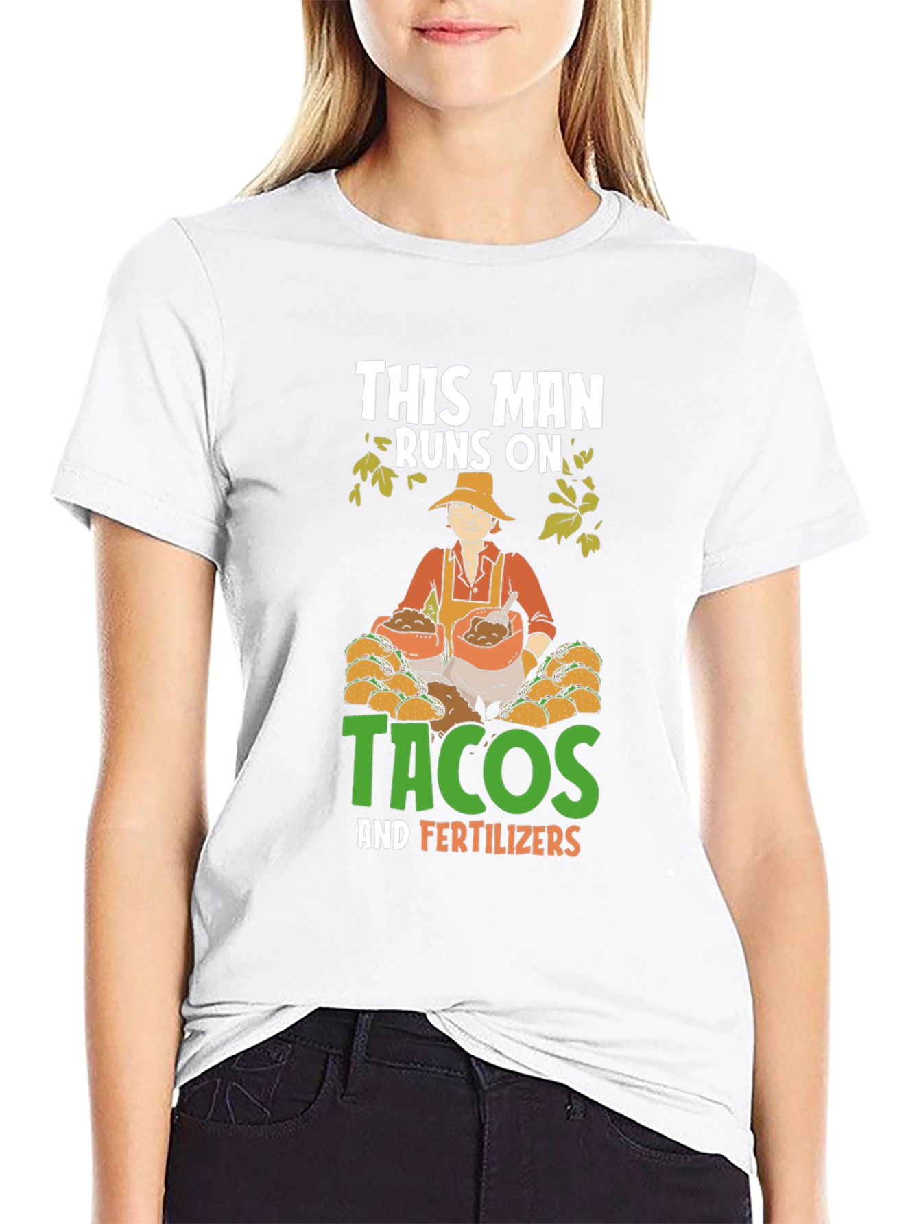 Black Tacos & Fertilizer T-Shirt - Funny Farmer Tee view 9