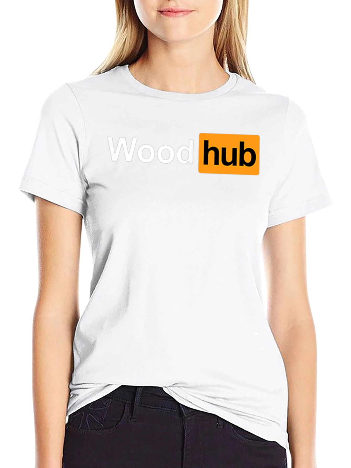 Black Wood Hub Black T-Shirt - Funny Design view 9