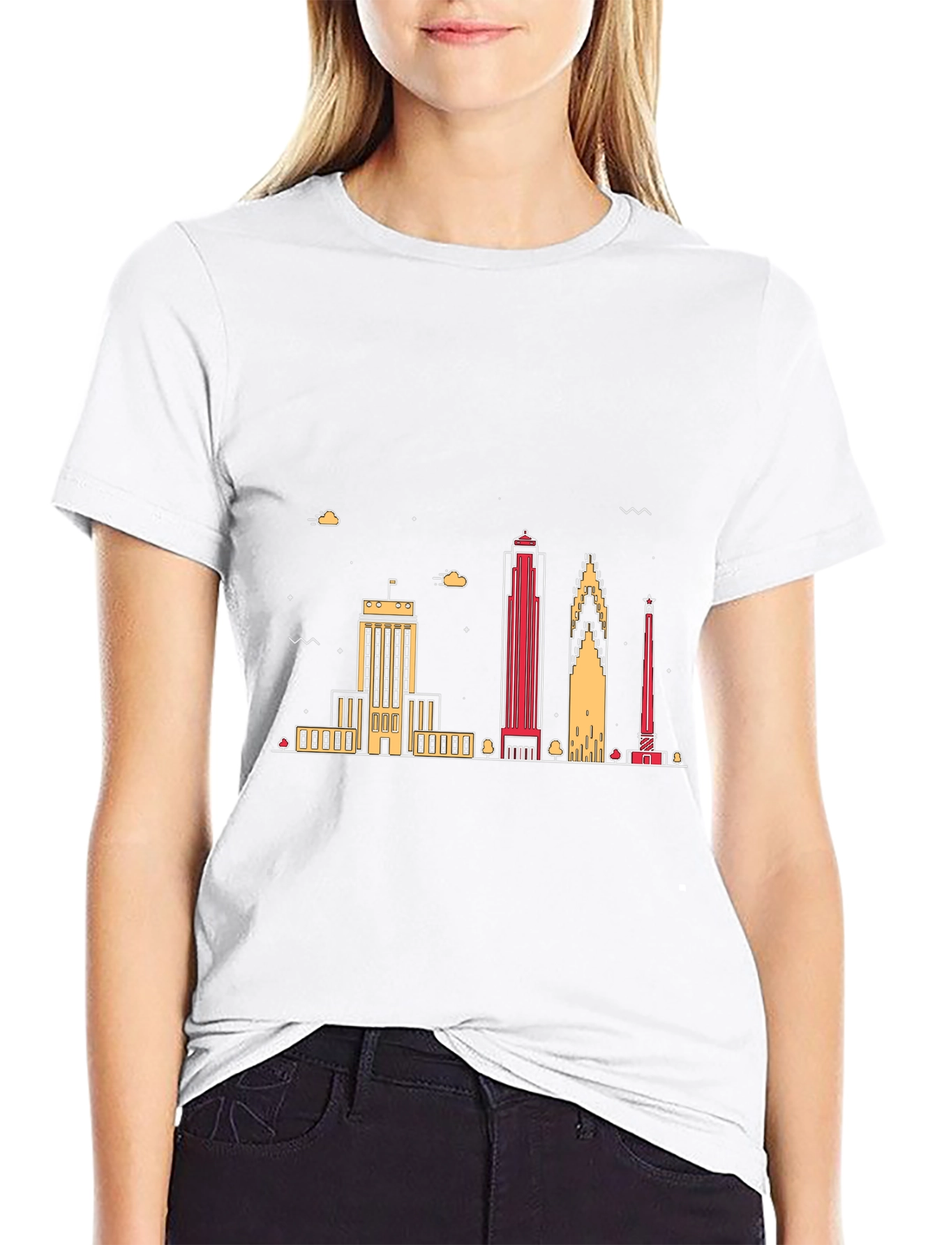 Black City Skyline Graphic Tee - Modern Casual view 9